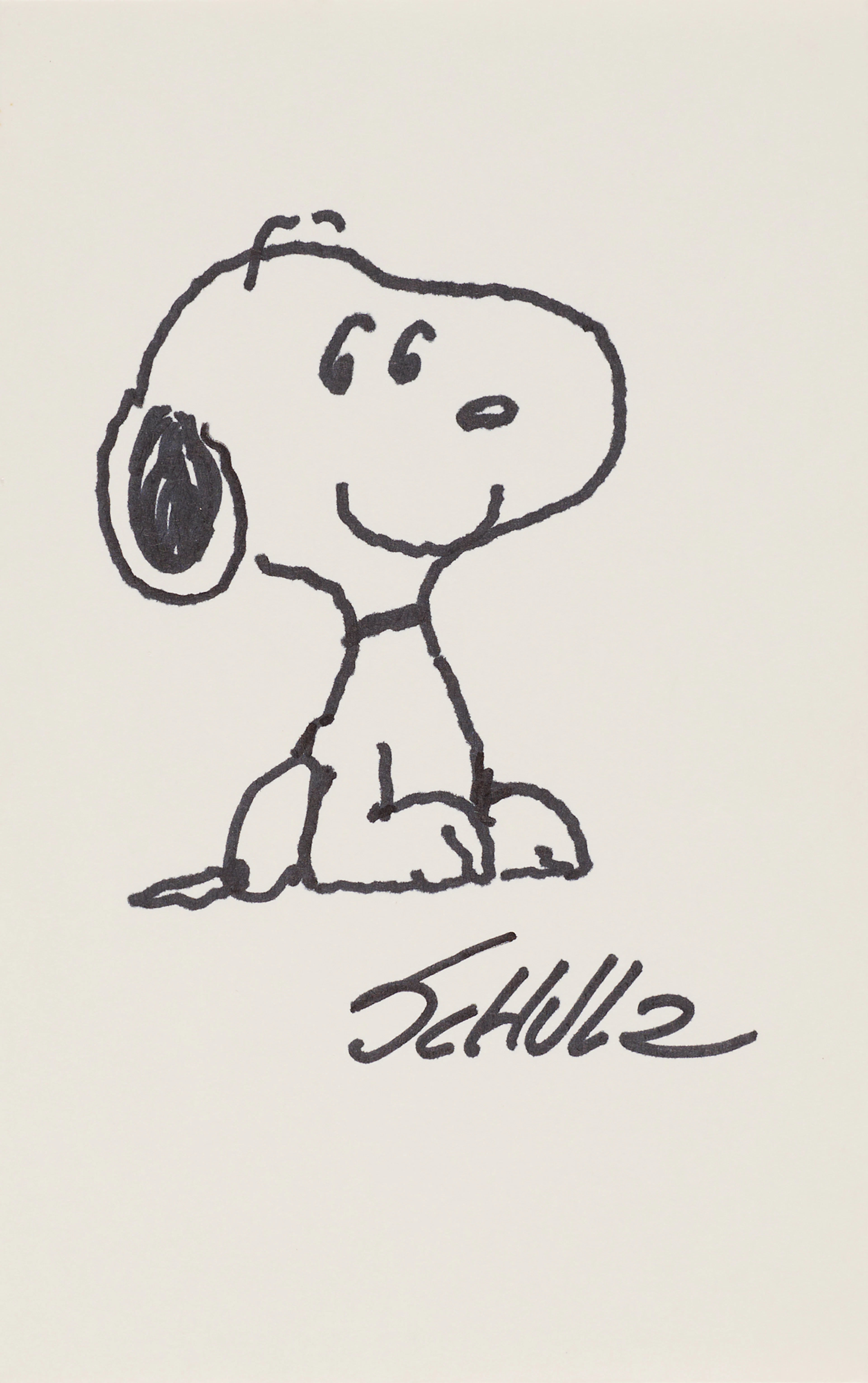Charles Schulz Signed Sketch of Snoopy