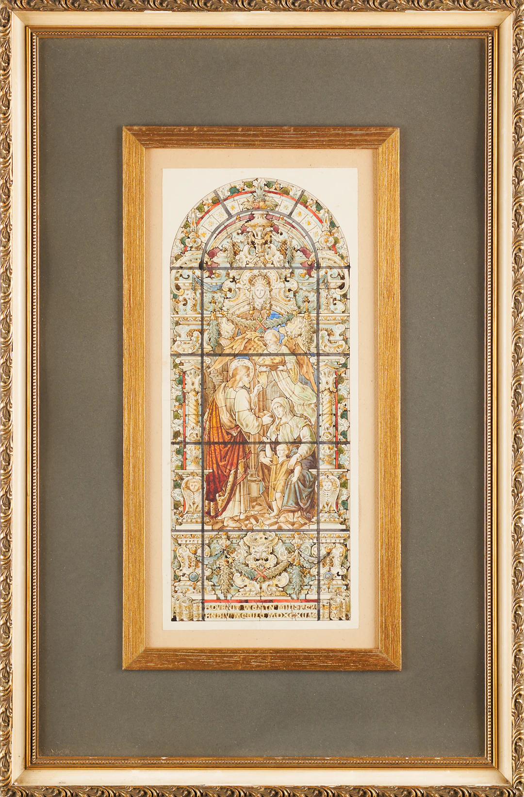 John La Farge: Original Stained Glass Painting Attributed to La Farge
