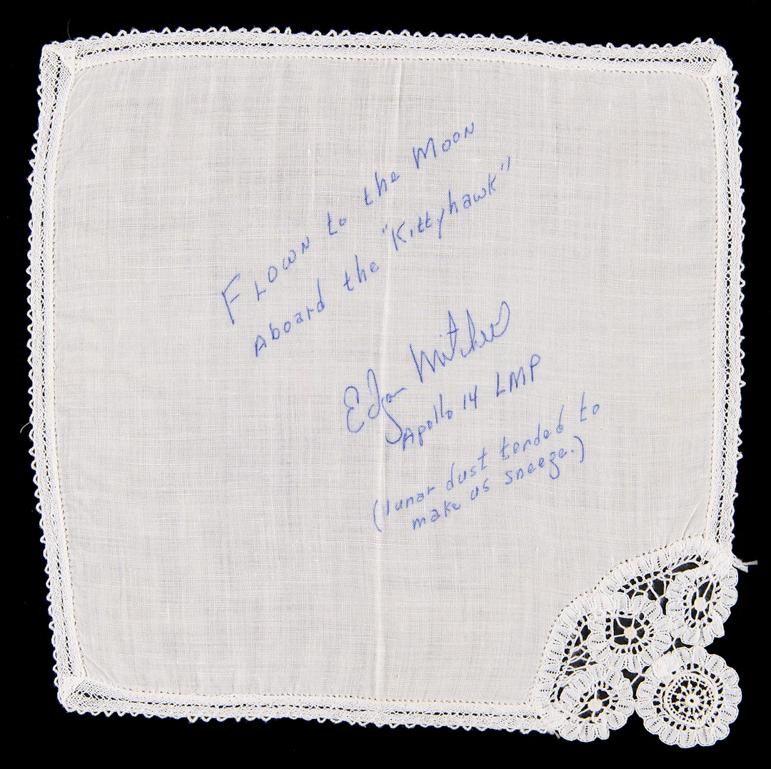 Apollo 14 Flown Handkerchief: "Lunar Dust Tended to Make Us Sneeze"