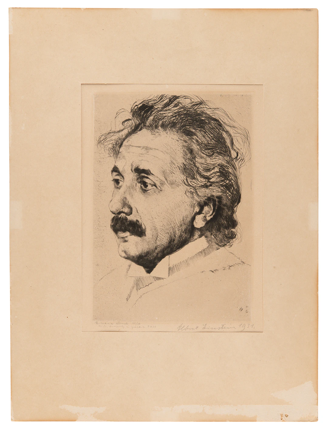 Albert Einstein Signed Etching by Hermann Struck (c. 1931) (Ltd. Ed. #40/50)