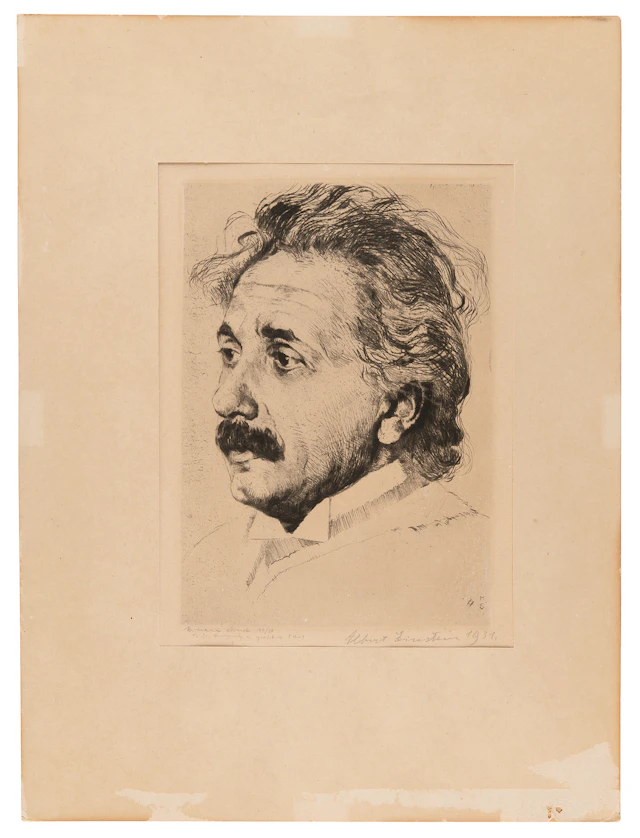 Albert Einstein Signed Etching by Hermann Struck (c. 1931) (Ltd. Ed. #40/50)