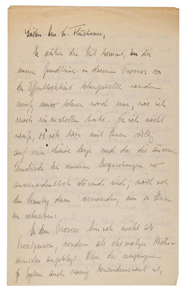 Albert Speer Autograph Letter Signed to His Attorney, Constructing