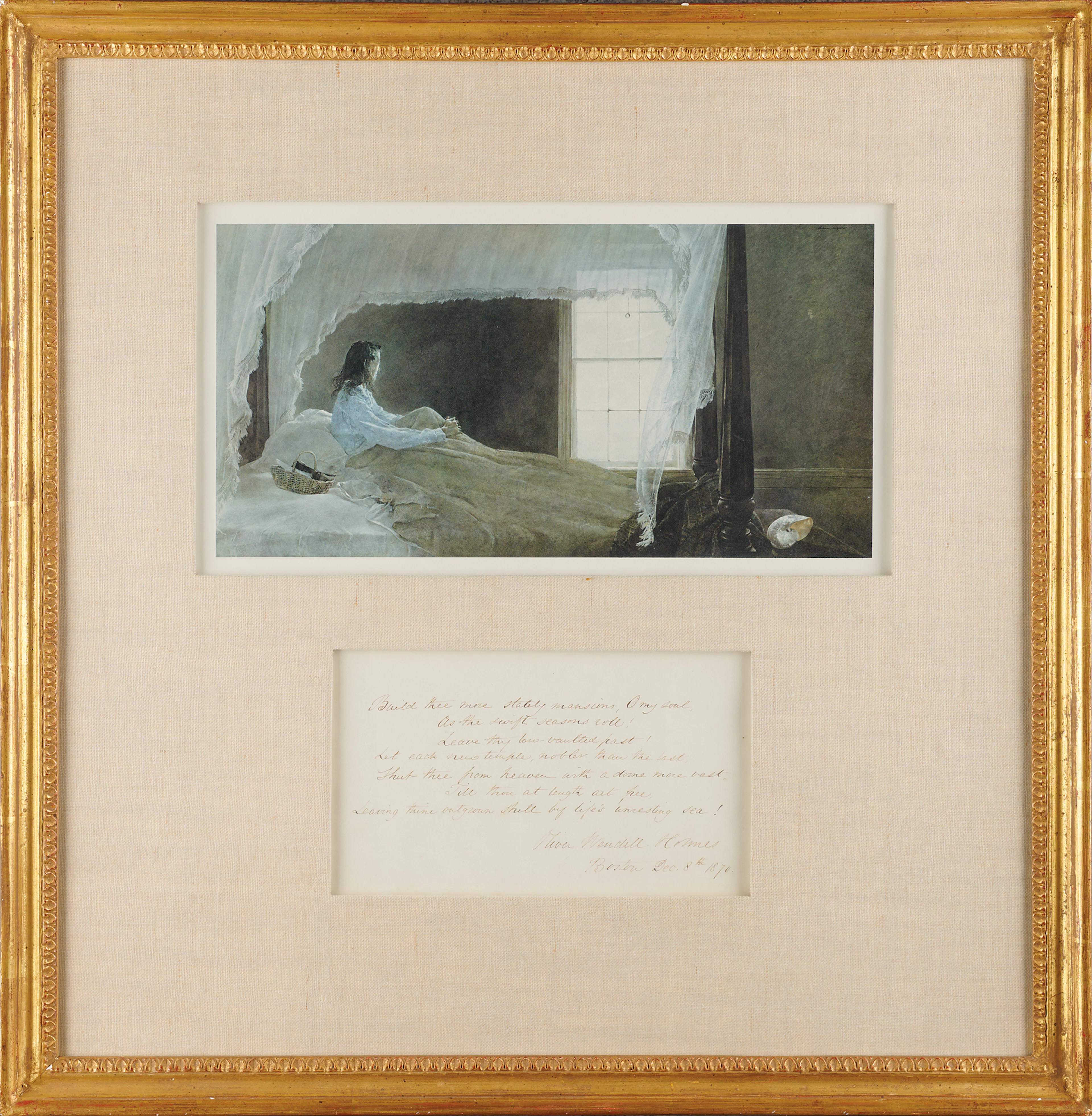 Oliver Wendell Holmes, Sr. Autograph Quotation Signed from 'The Chambered