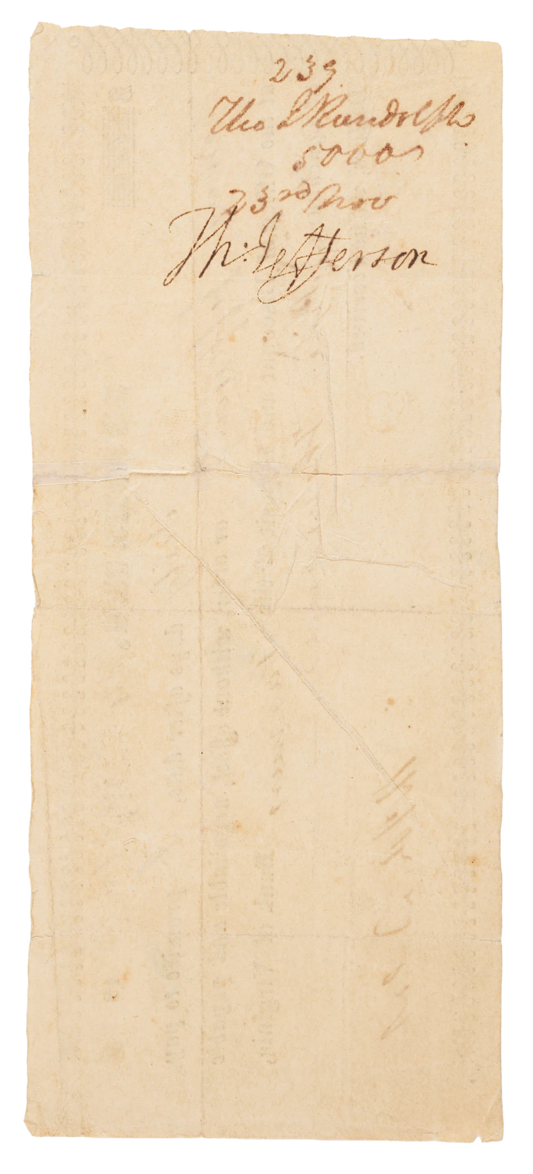 Thomas Jefferson Signed $5,000 Promissory Note from His Grandson Thomas
