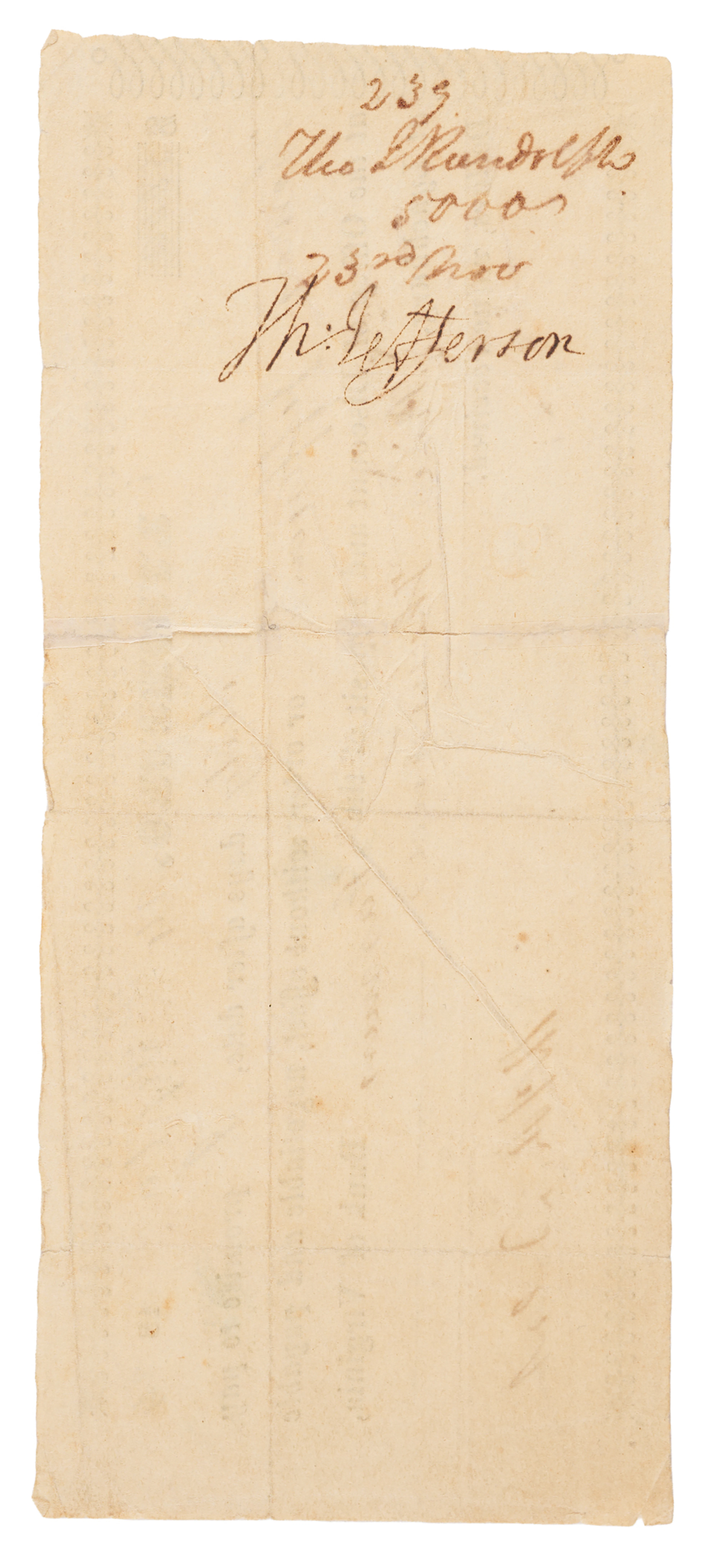 Thomas Jefferson Signed $5,000 Promissory Note from His Grandson Thomas