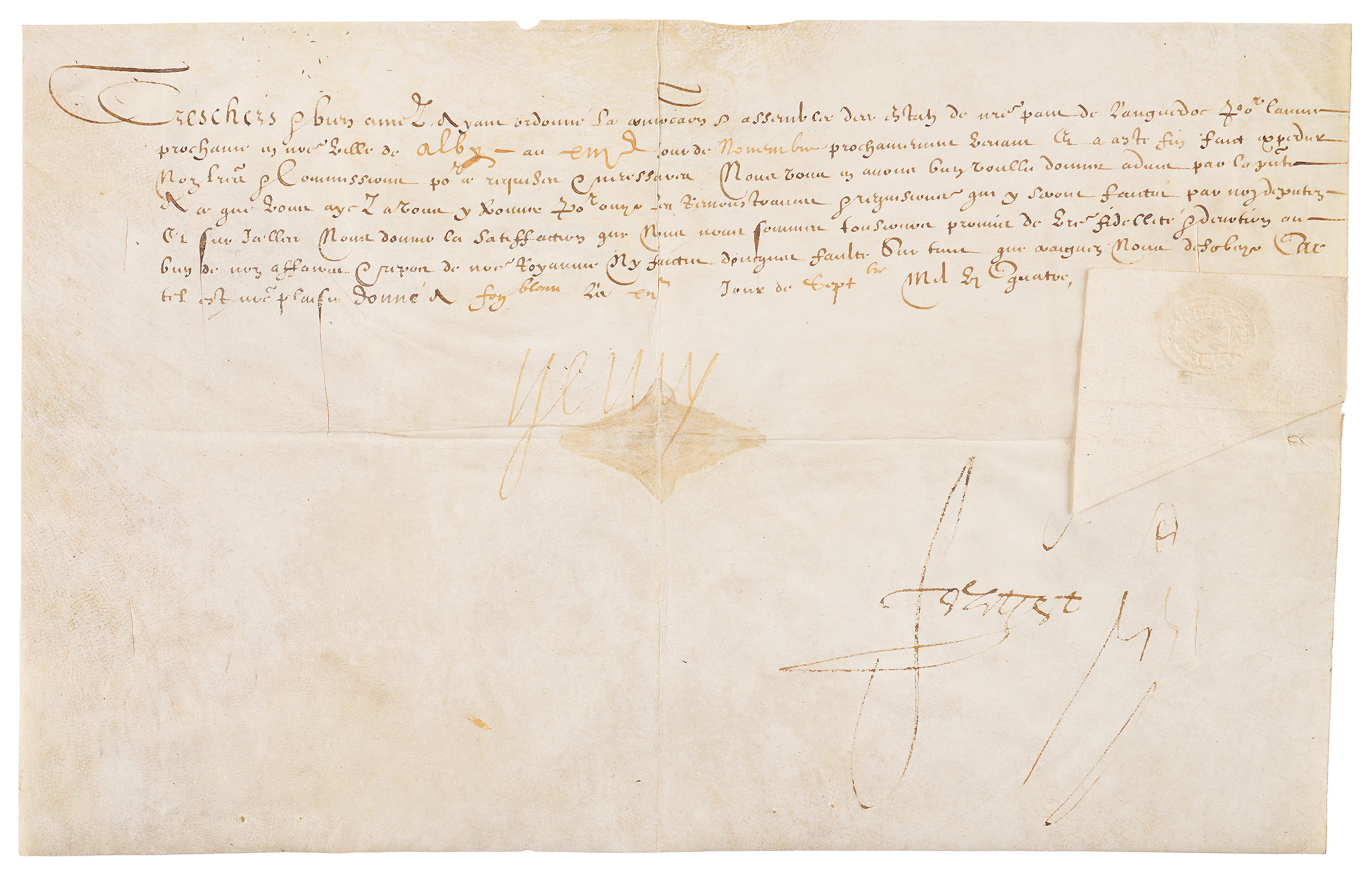 King Henry IV Document Signed, Summoning an Assembly at Albi