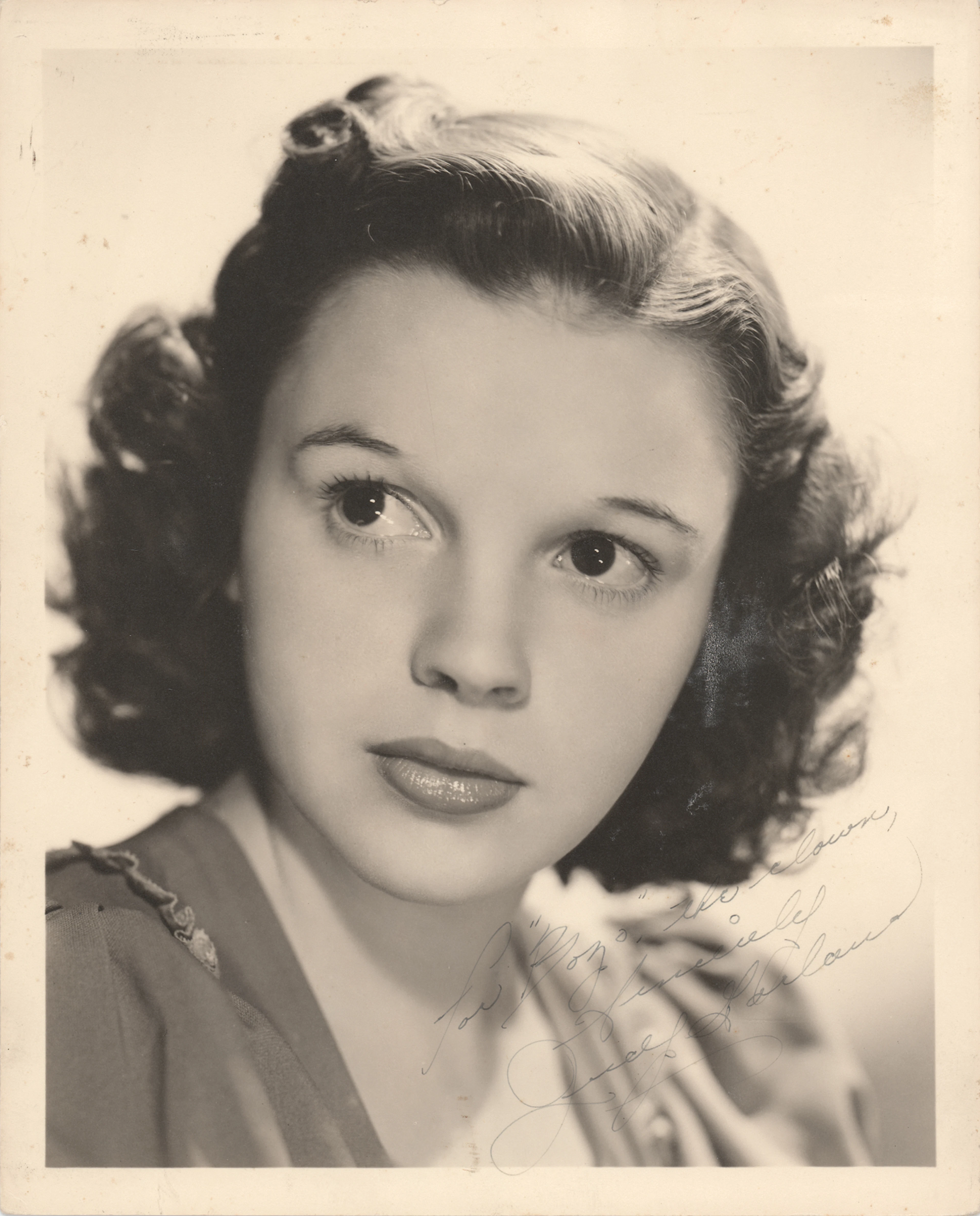 Judy Garland Signed Photograph - “For ‘Bozo’ the clown"