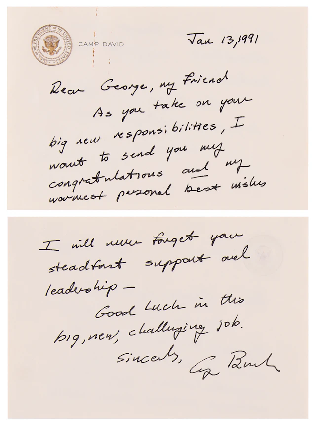 George Bush Autograph Letter Signed as President