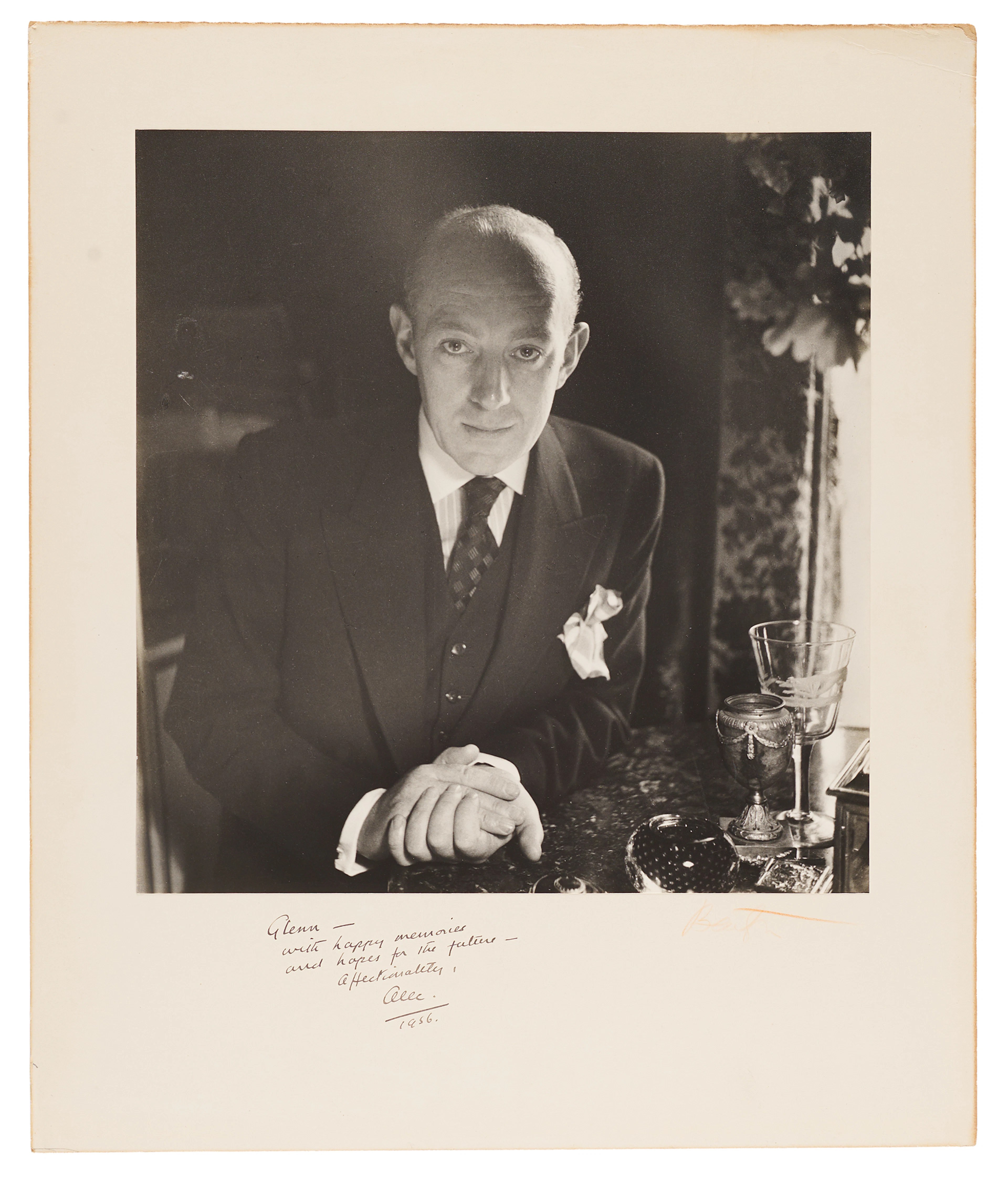 Alec Guinness and Cecil Beaton Oversized Signed Photograph to Glenn Ford
