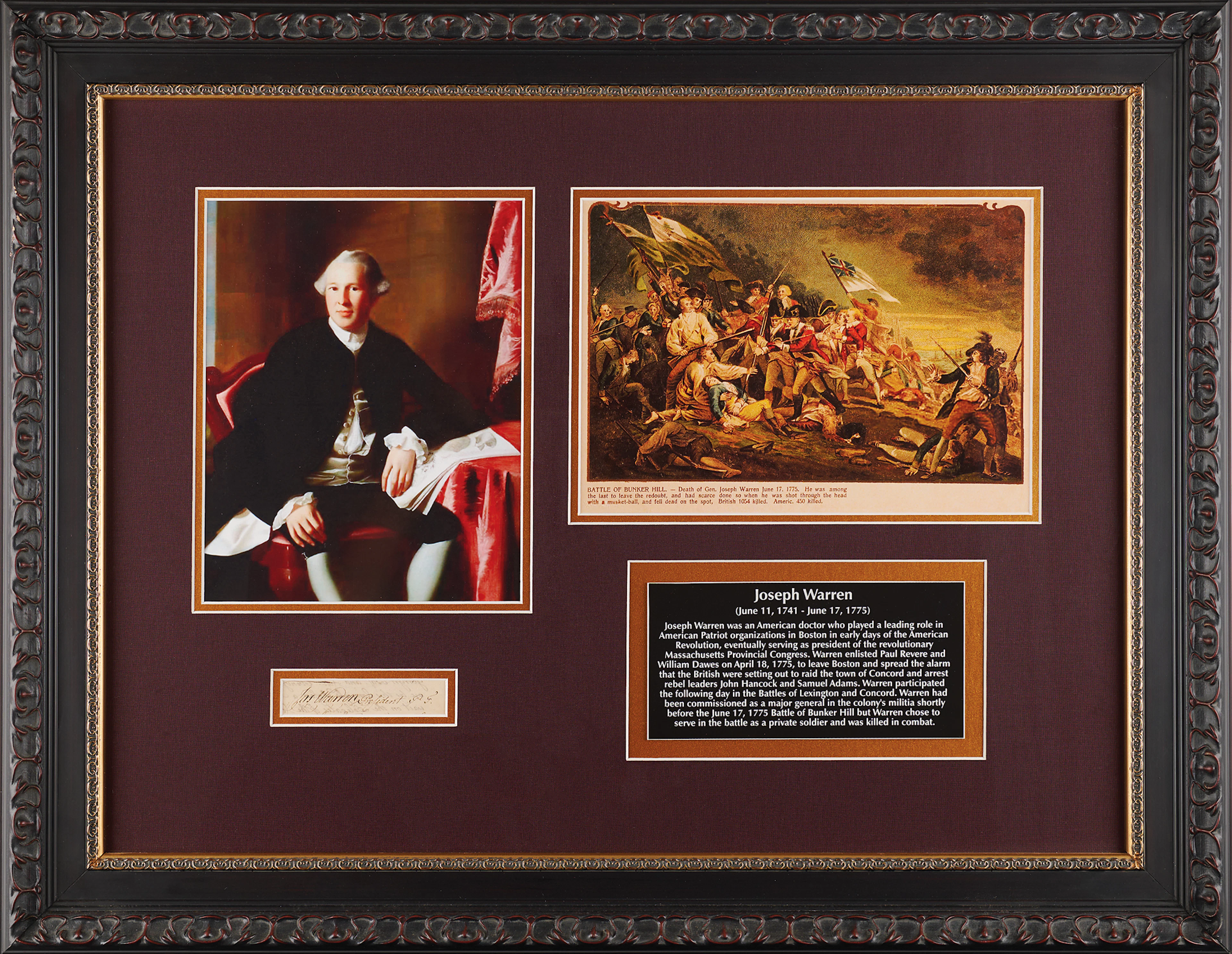 Joseph Warren Signature as President of the Massachusetts Provincial