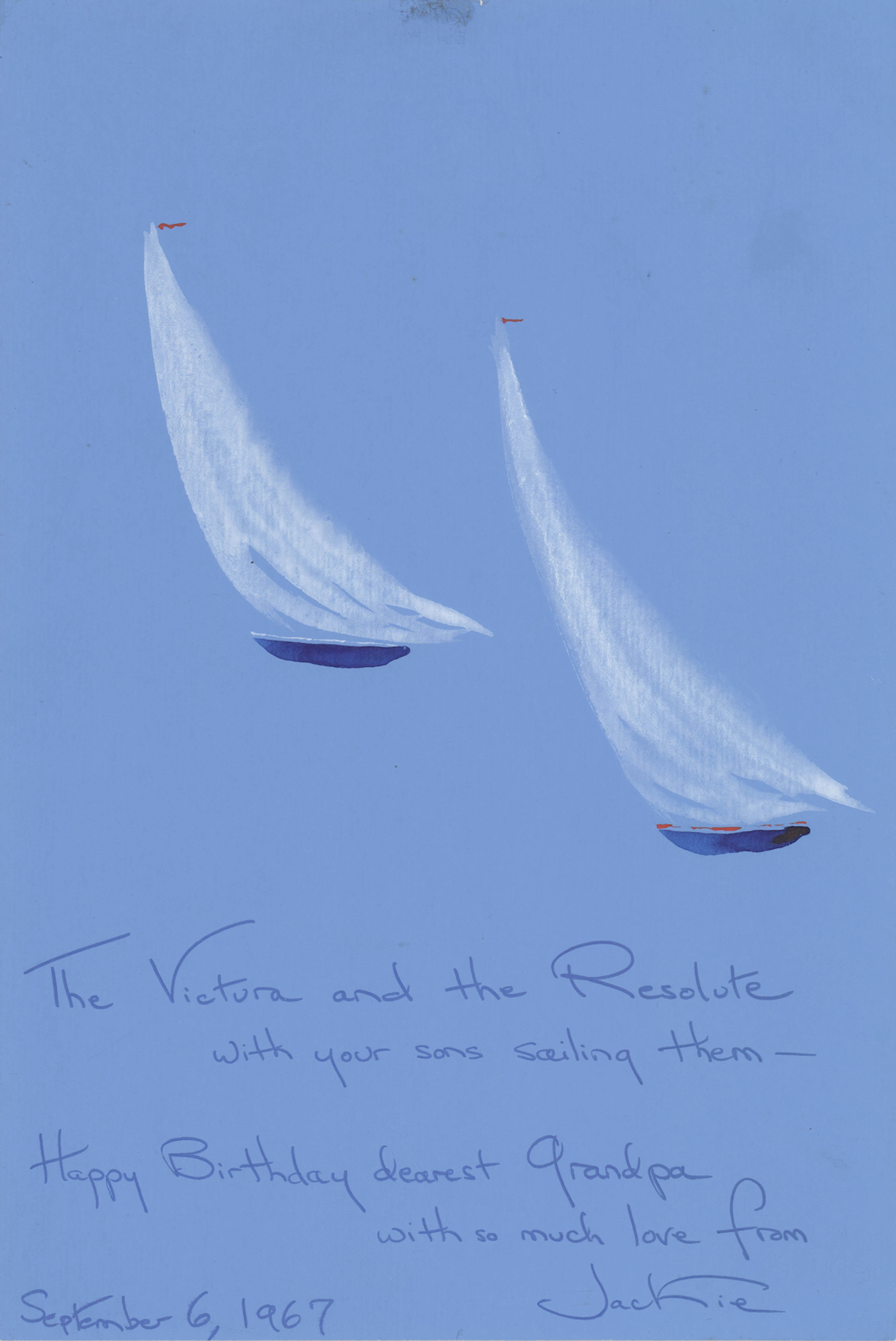 Jacqueline Kennedy Hand-Painted Birthday Card to Joseph P. Kennedy