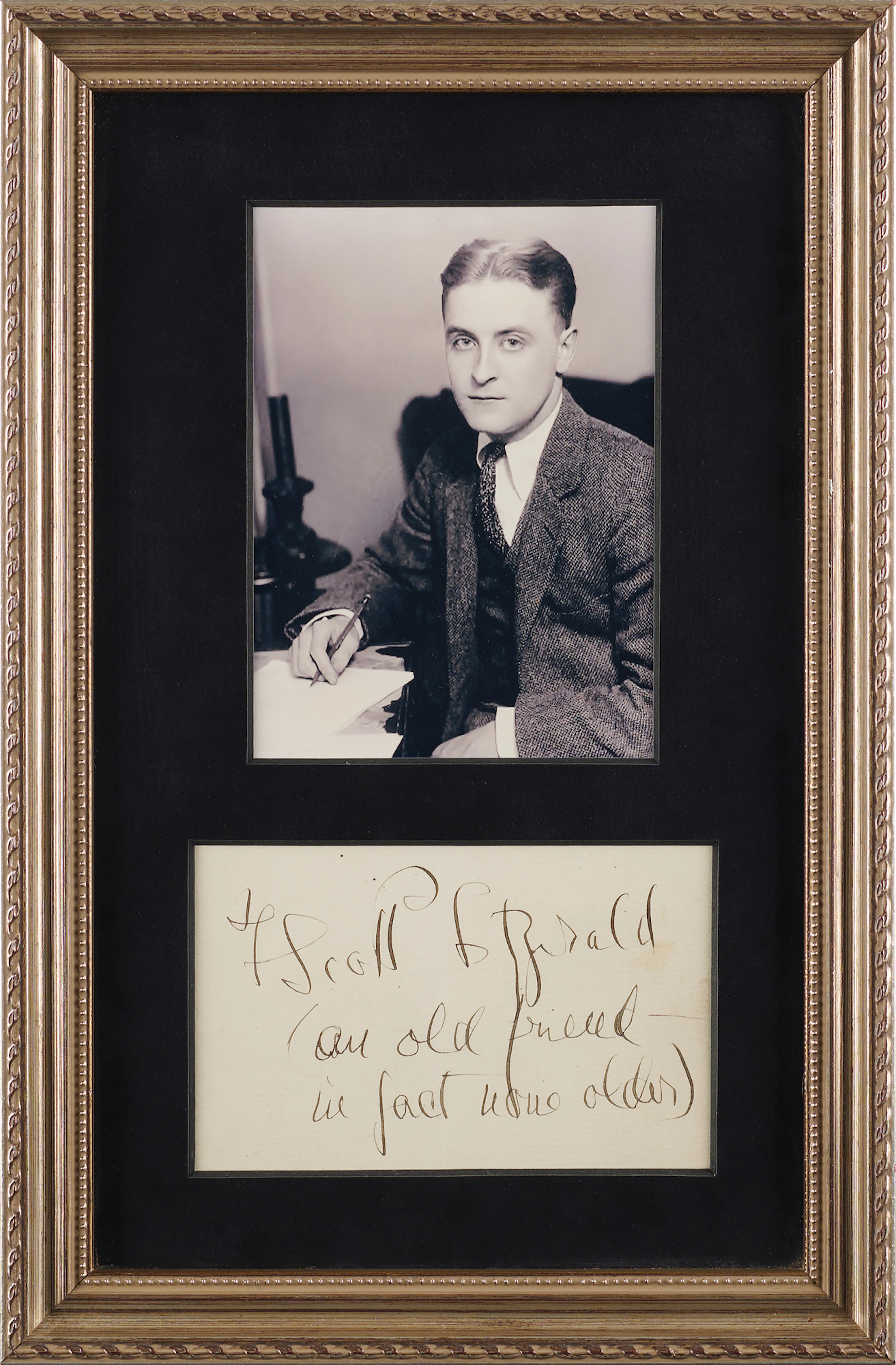 F. Scott Fitzgerald Signature: "(an old friend—in fact none older)"