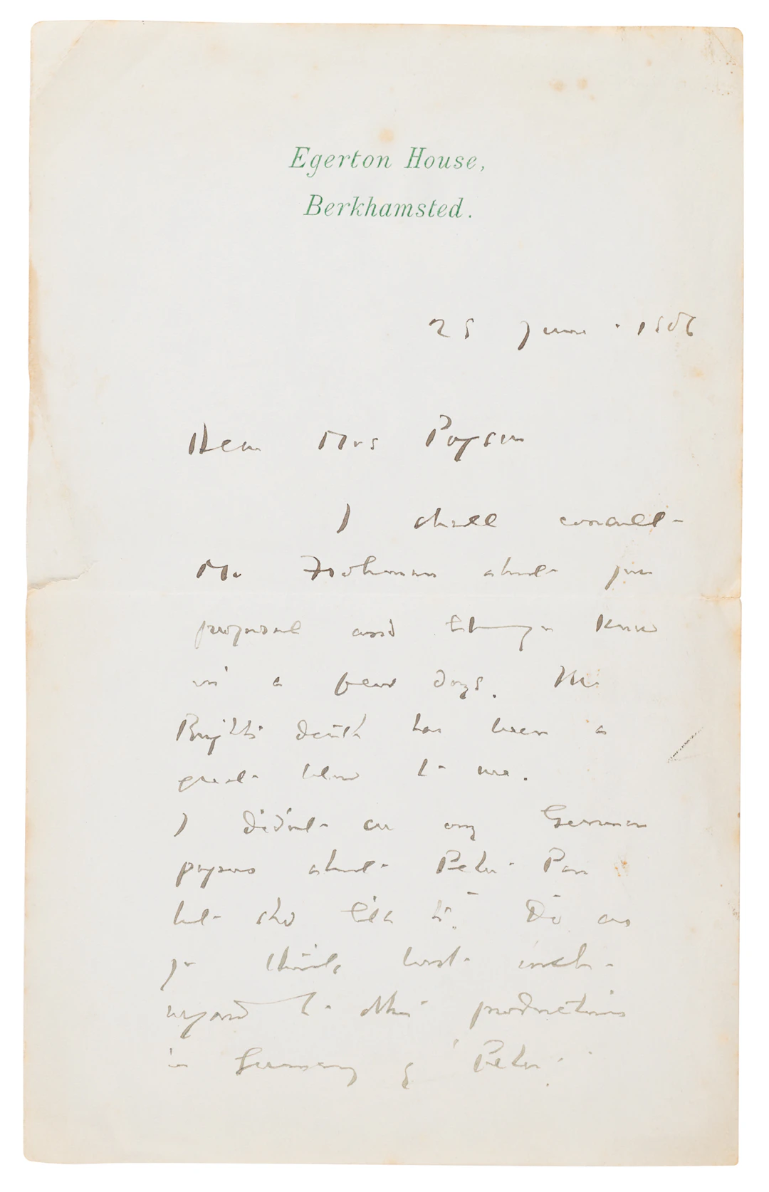 James M. Barrie Autograph Letter Signed on ‘Peter Pan,’ Charles Frohman