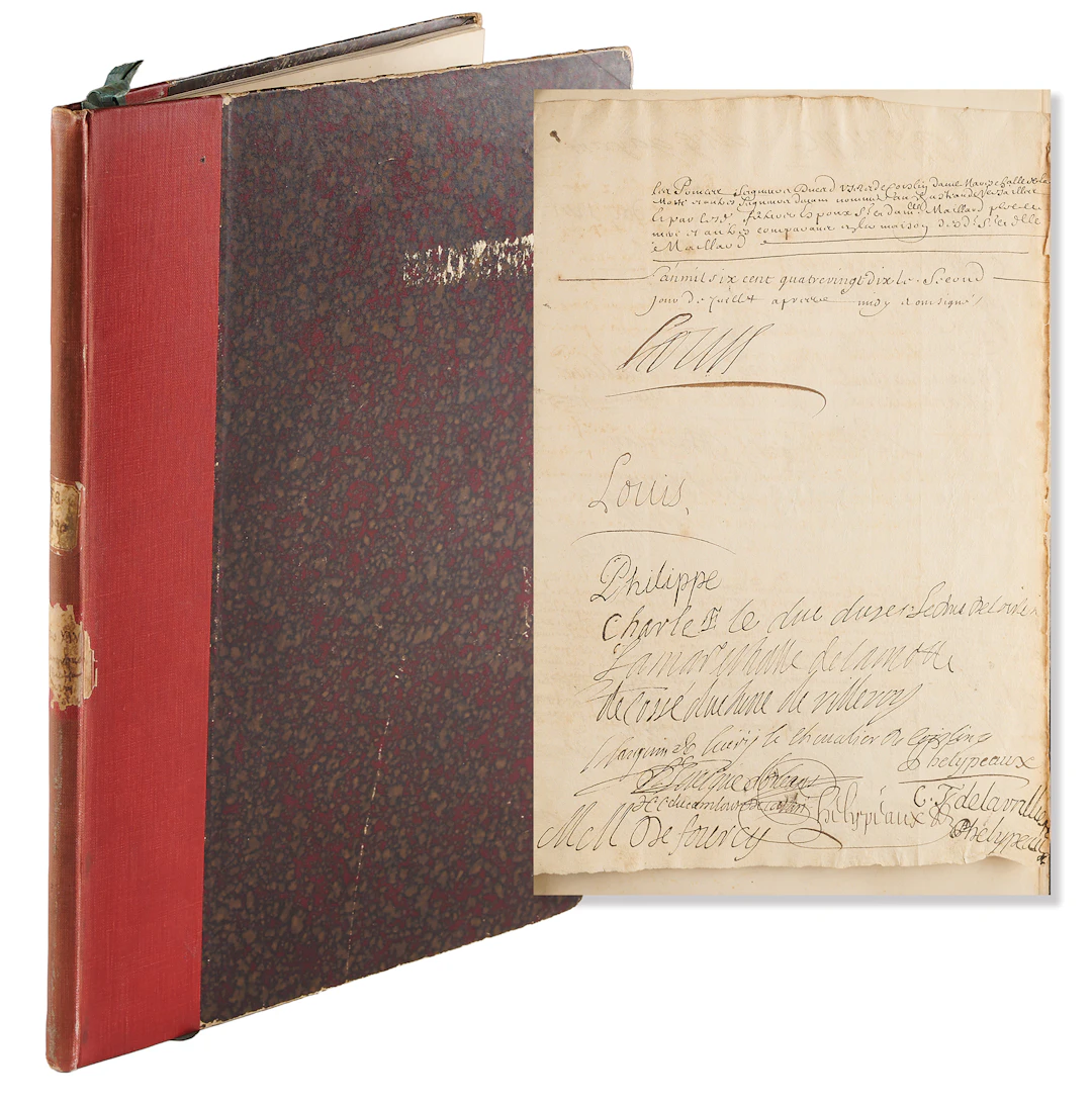 King Louis XIV Document Signed - Marriage Contract for His Assistant Apothecary