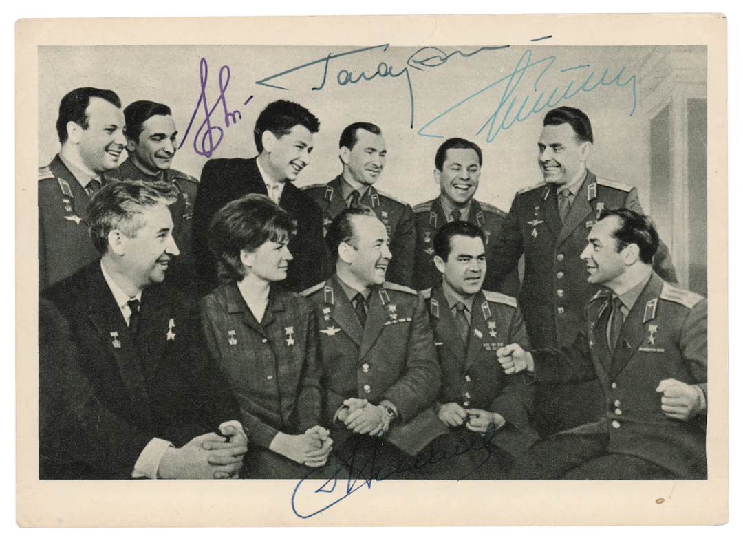 Cosmonauts (4) Multi-Signed Photograph - Yuri Gagarin, Gherman Titov