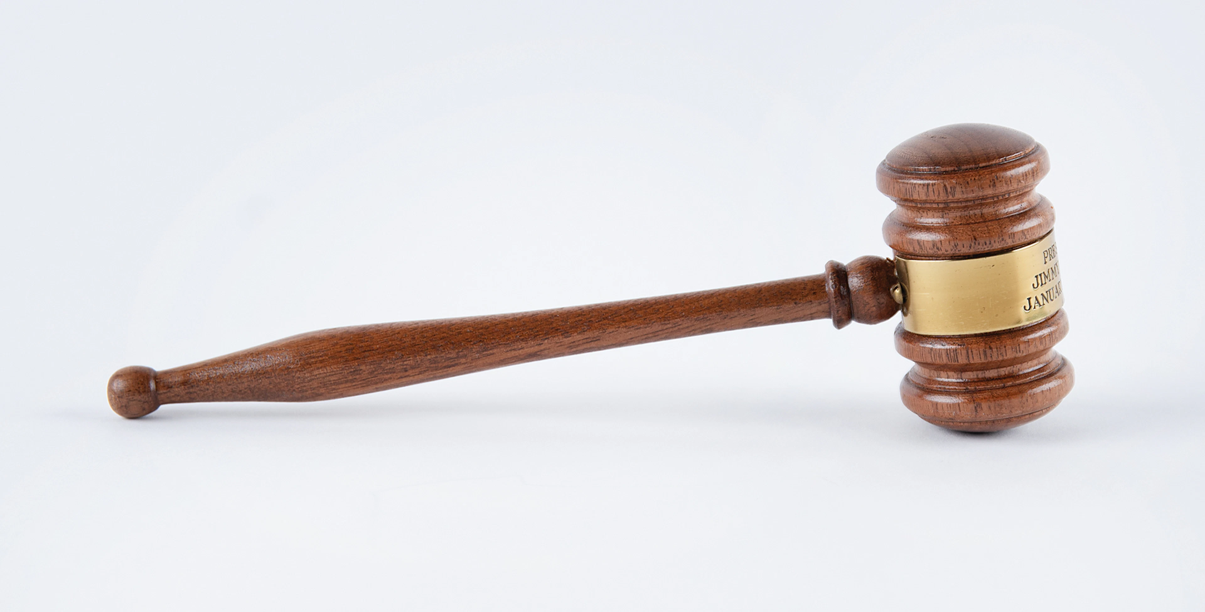 Jimmy Carter: Wooden Gavel Made from the 1977 Inauguration Podium