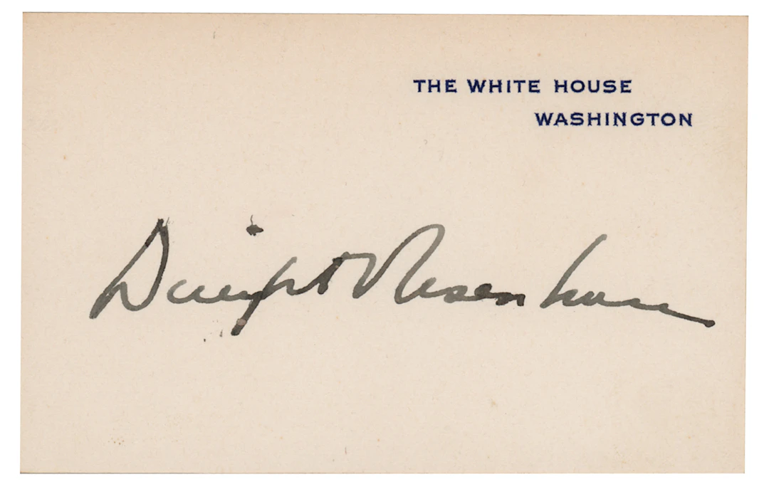 Dwight D. Eisenhower Signed White House Card