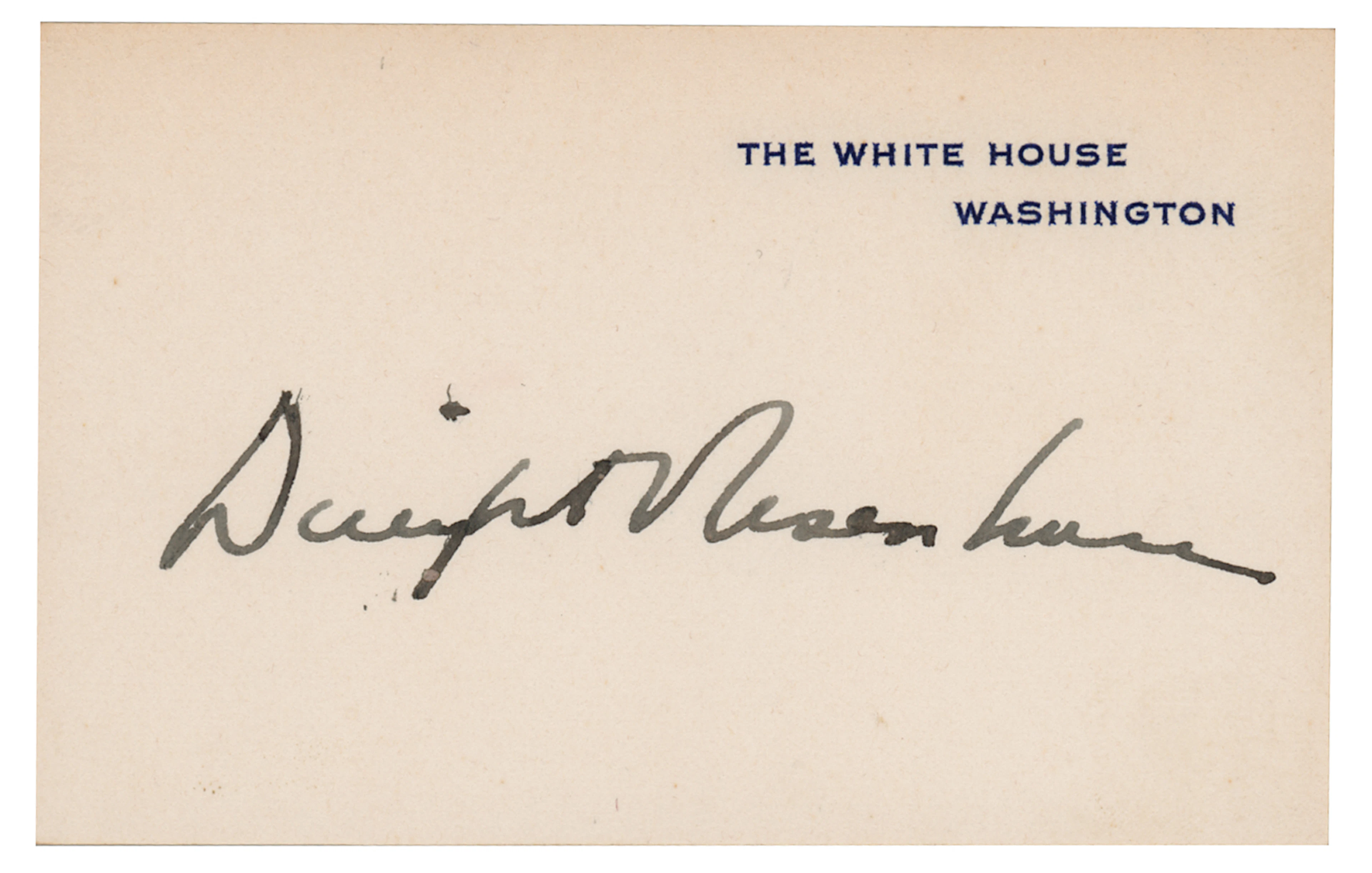 Dwight D. Eisenhower Signed White House Card