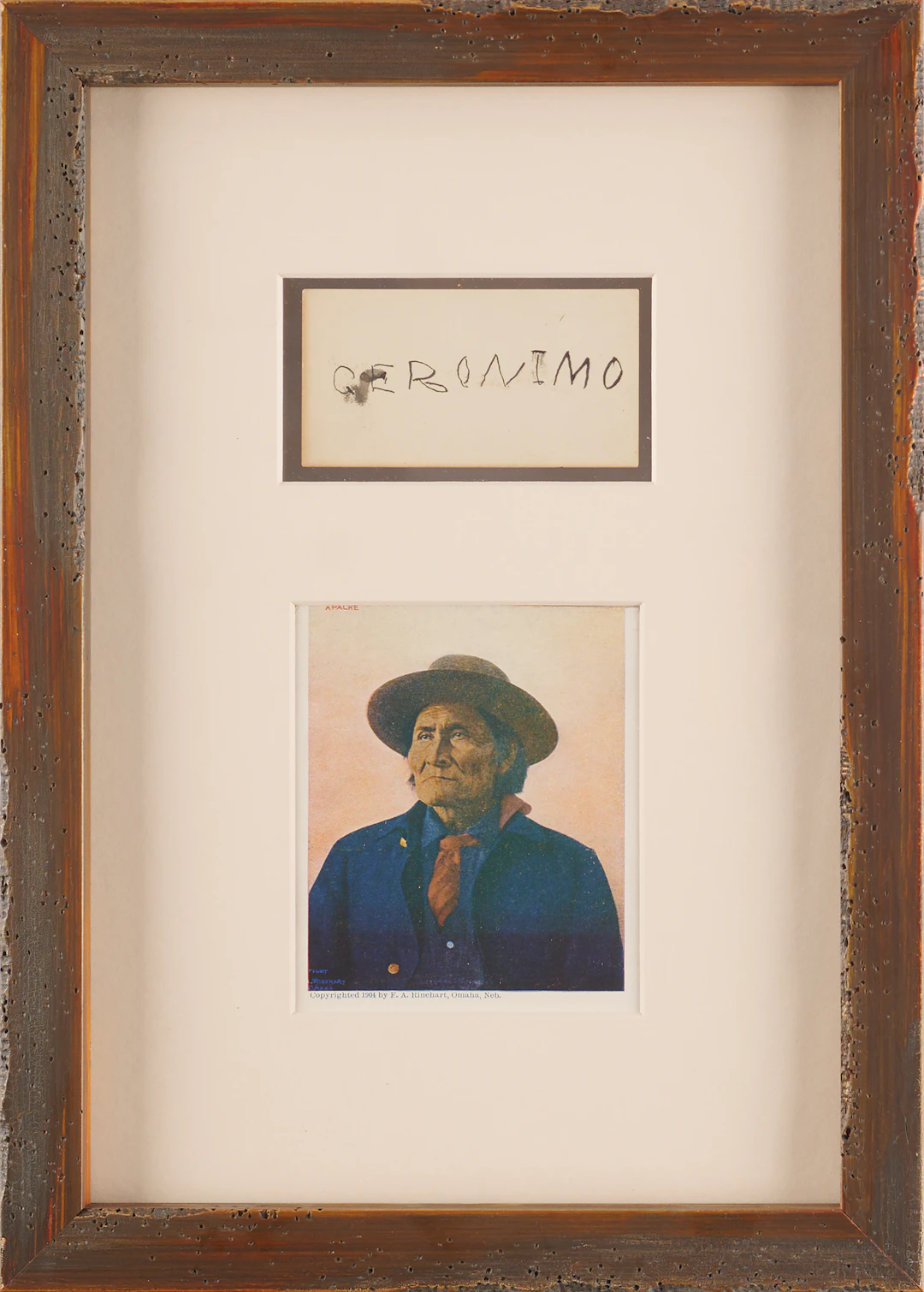 Geronimo Signature on the Calling Card of Fort Sill Officer George A. Purington