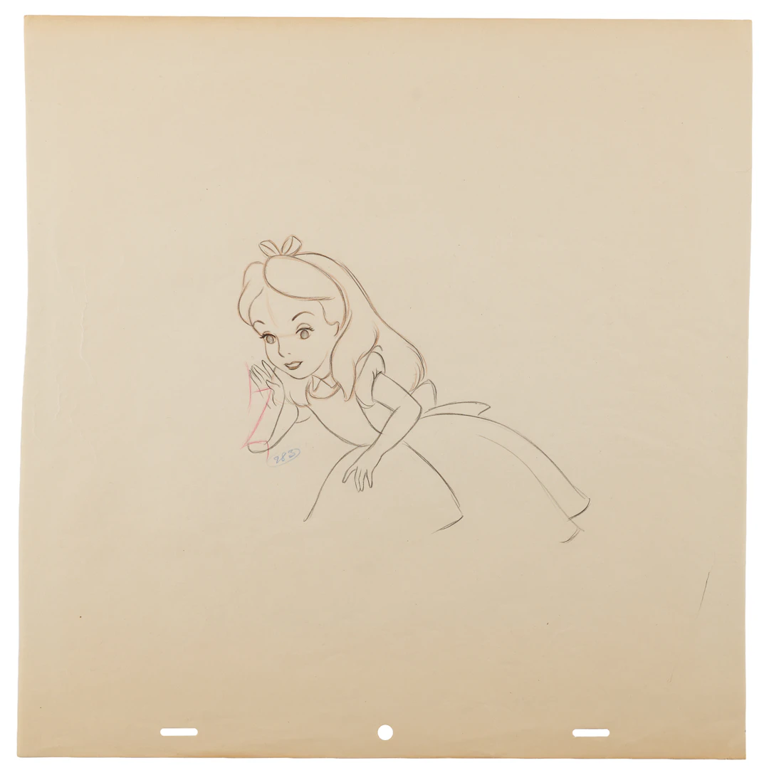 Alice production drawing from Alice in Wonderland
