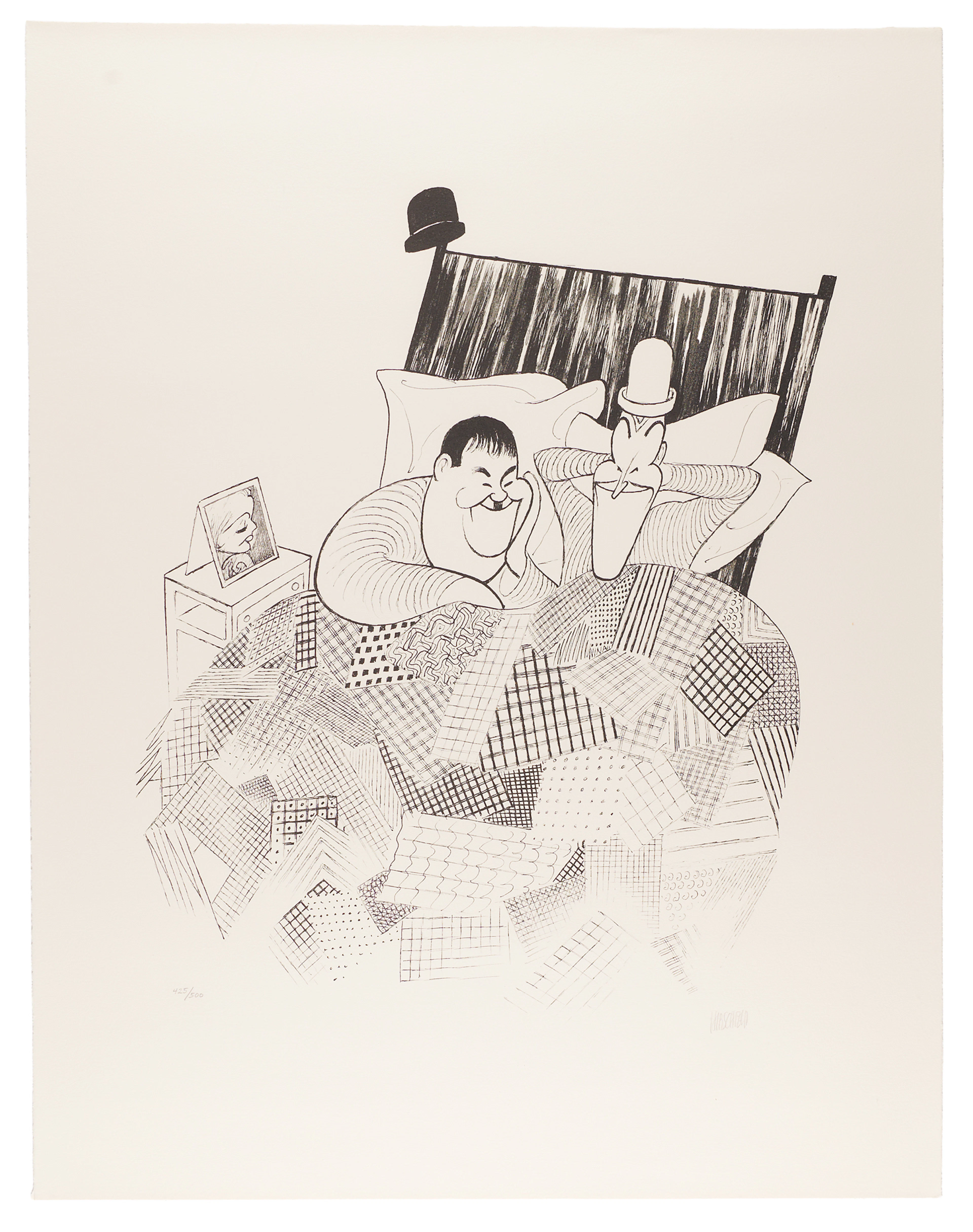 Al Hirschfeld Signed 'Laurel & Hardy' Lithograph (Ltd. Ed. #425/500)