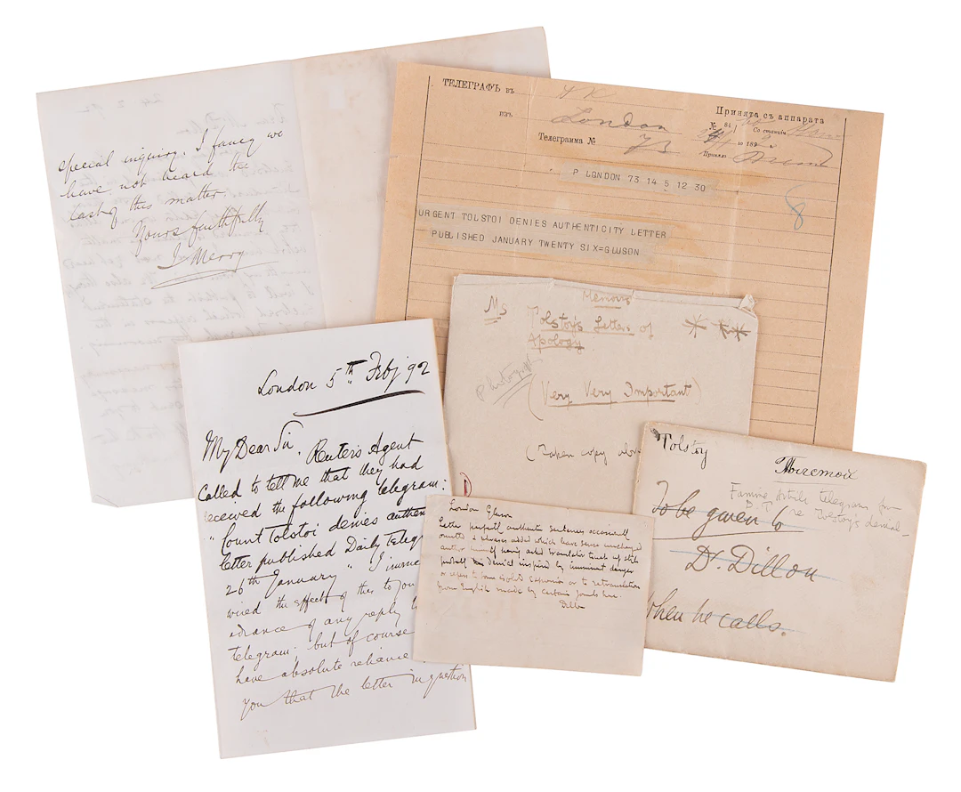 Leo Tolstoy Autograph Letter Signed: "I am glad to have an opportunity