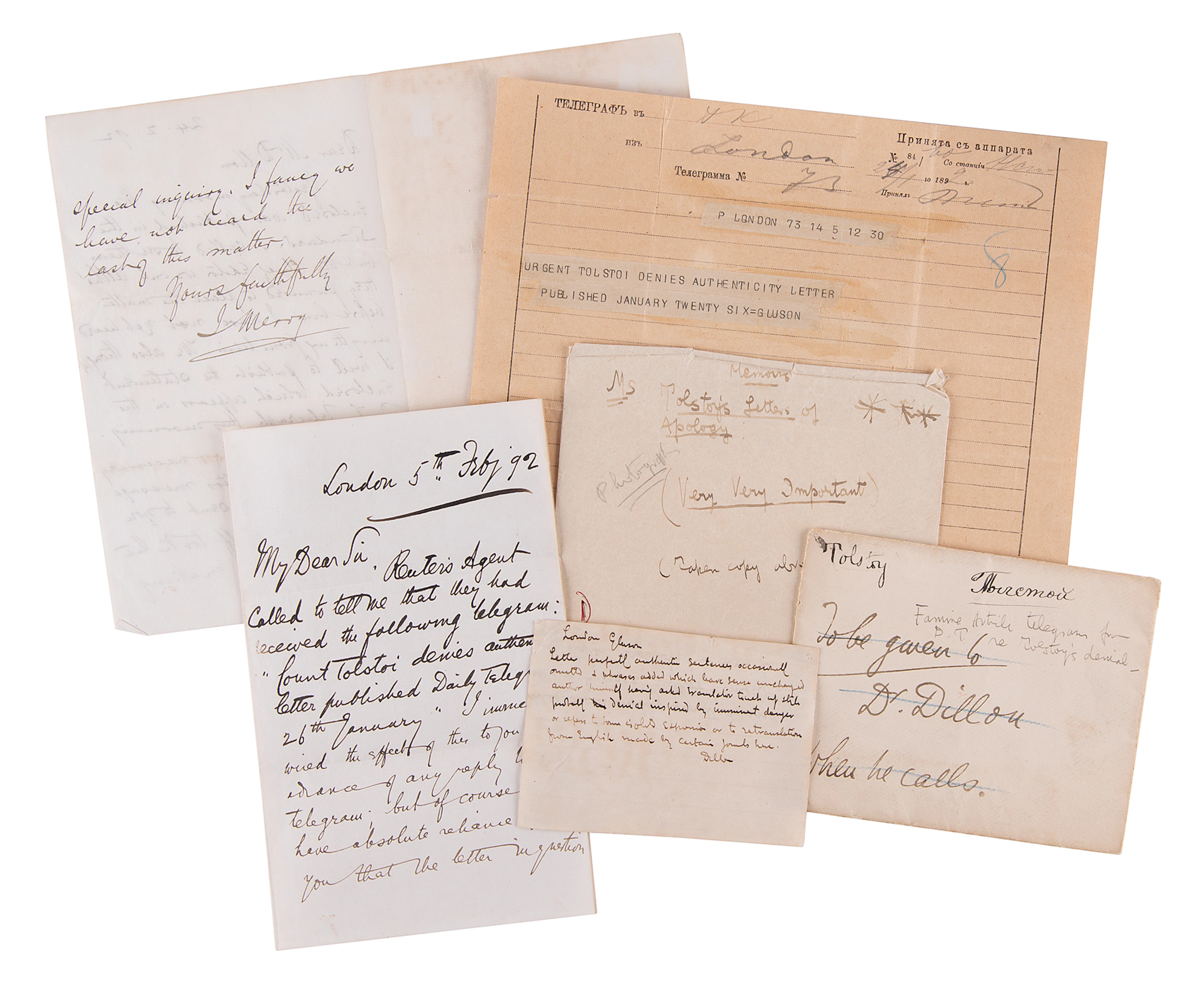 Leo Tolstoy Autograph Letter Signed: "I am glad to have an opportunity