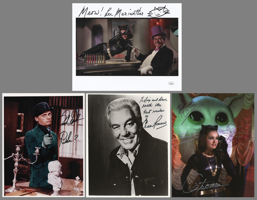 Batman (4) Signed Photographs - Frank Gorshin, Lee Meriwether, Julie