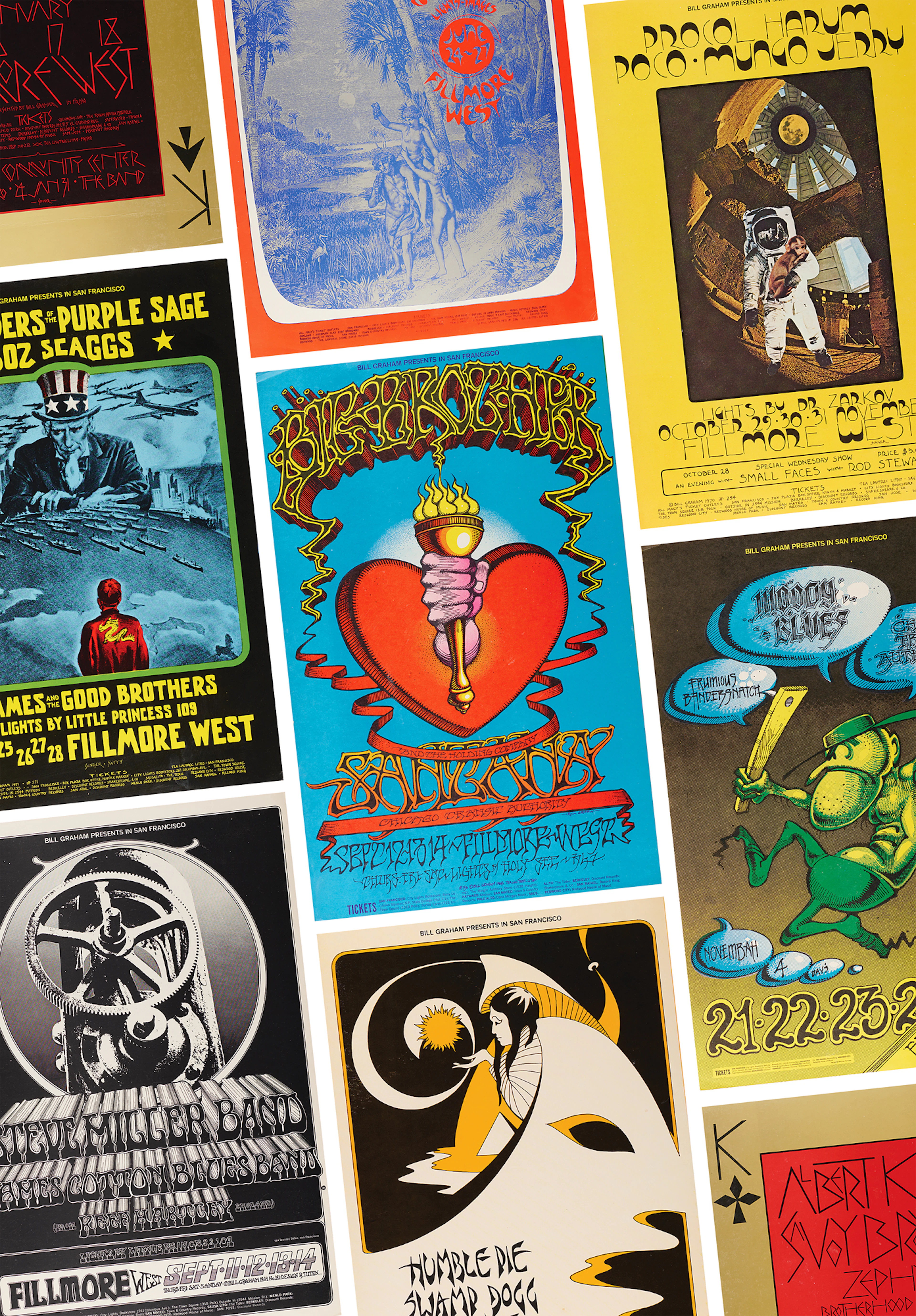 Fillmore West: (10) Bill Graham Concert Posters with Big Brother &