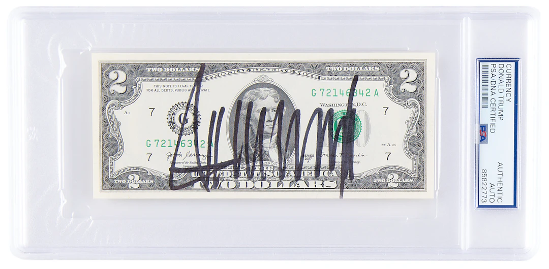 Donald Trump Signed $2 Dollar Bill