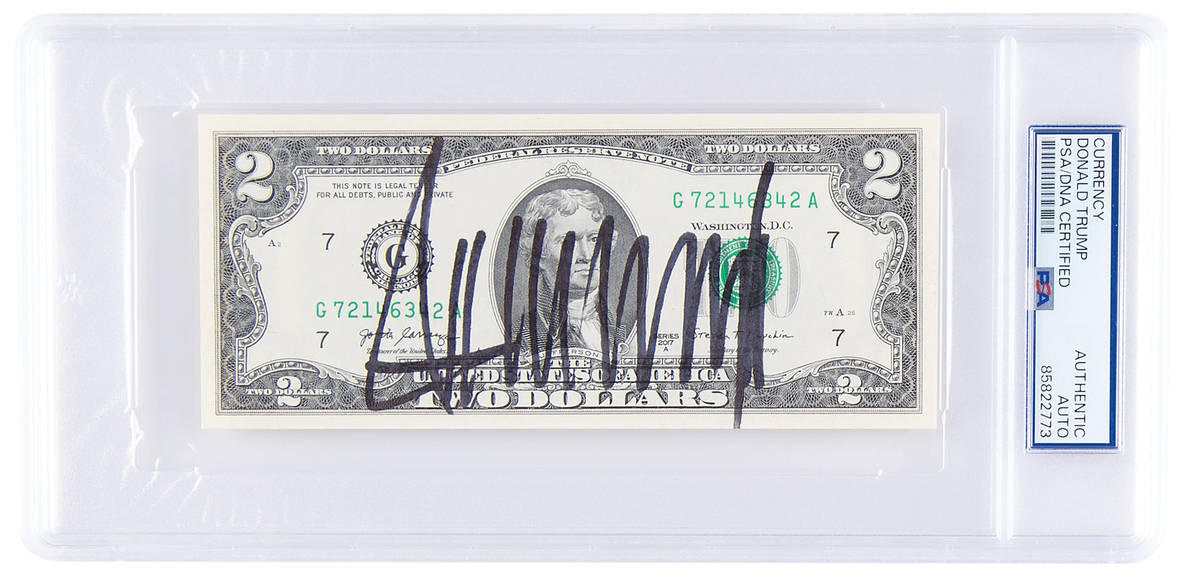Donald Trump Signed $2 Dollar Bill