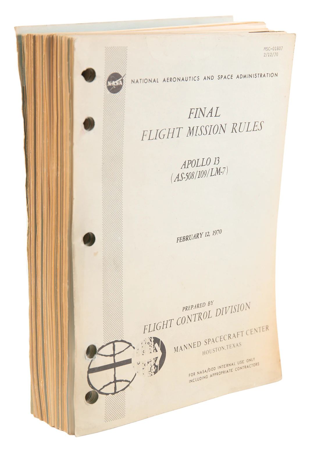 Apollo 13 'Final Flight Mission Rules' Manual