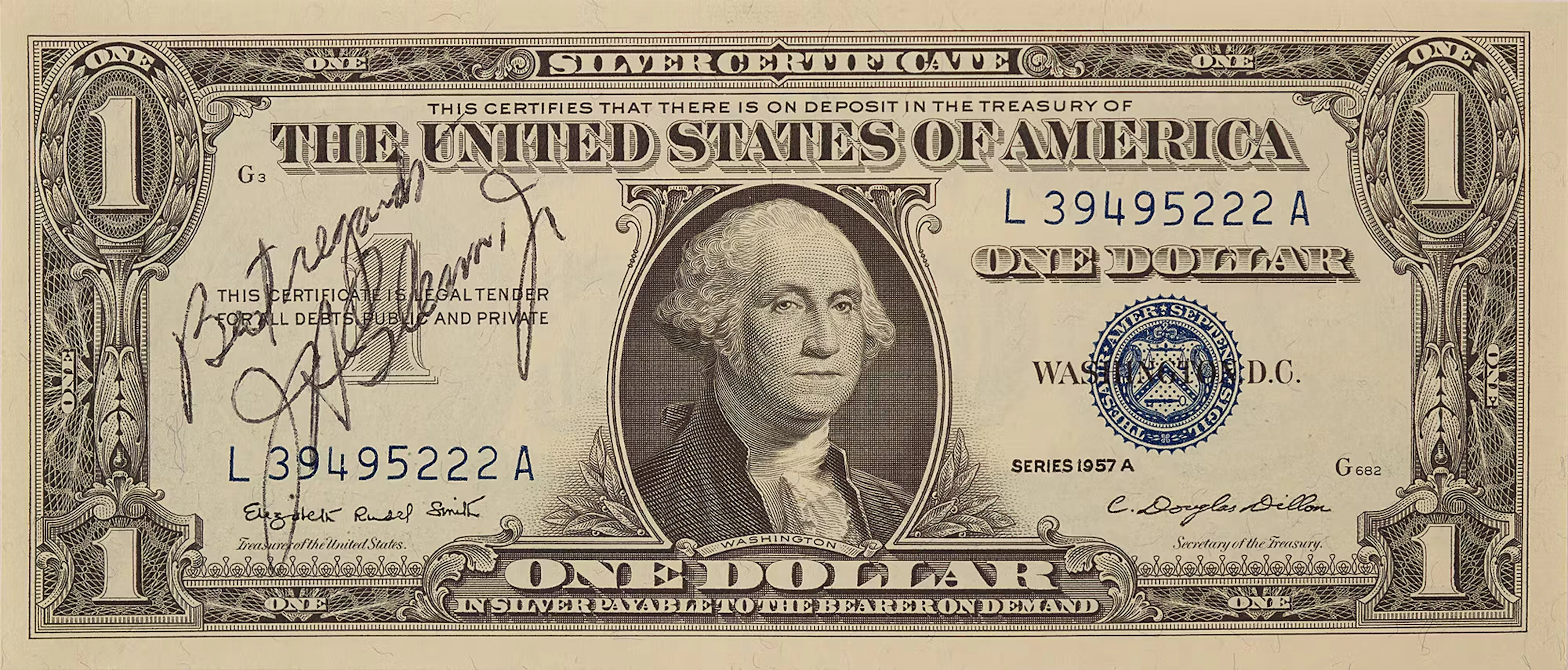 John Glenn Signed $1 Dollar Bill