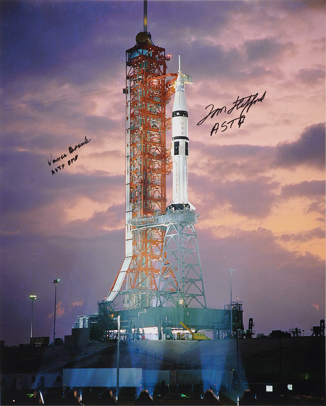 Tom Stafford and Vance Brand Signed Oversized Photograph