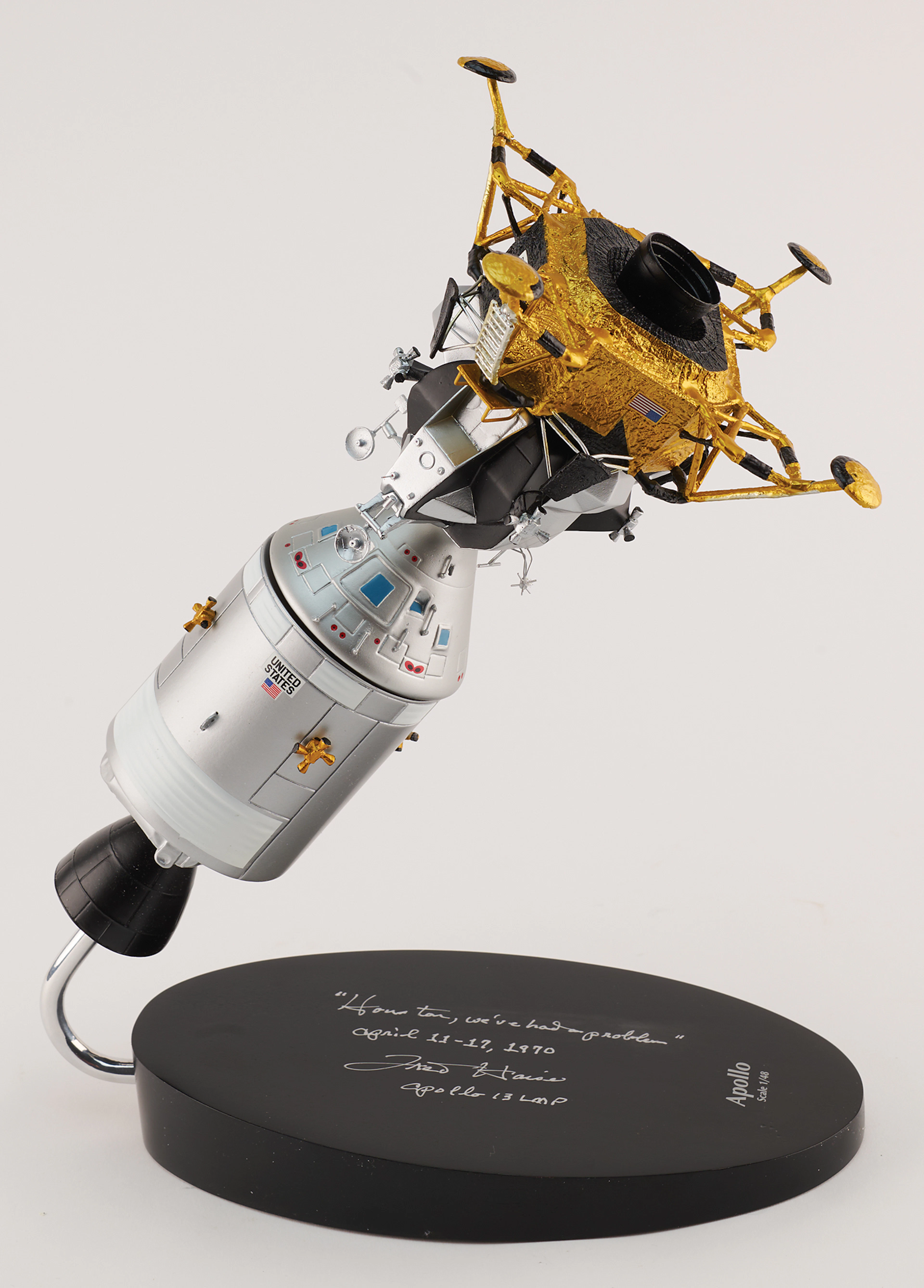 Fred Haise Signed Apollo Spacecraft (CSM and LM) Model