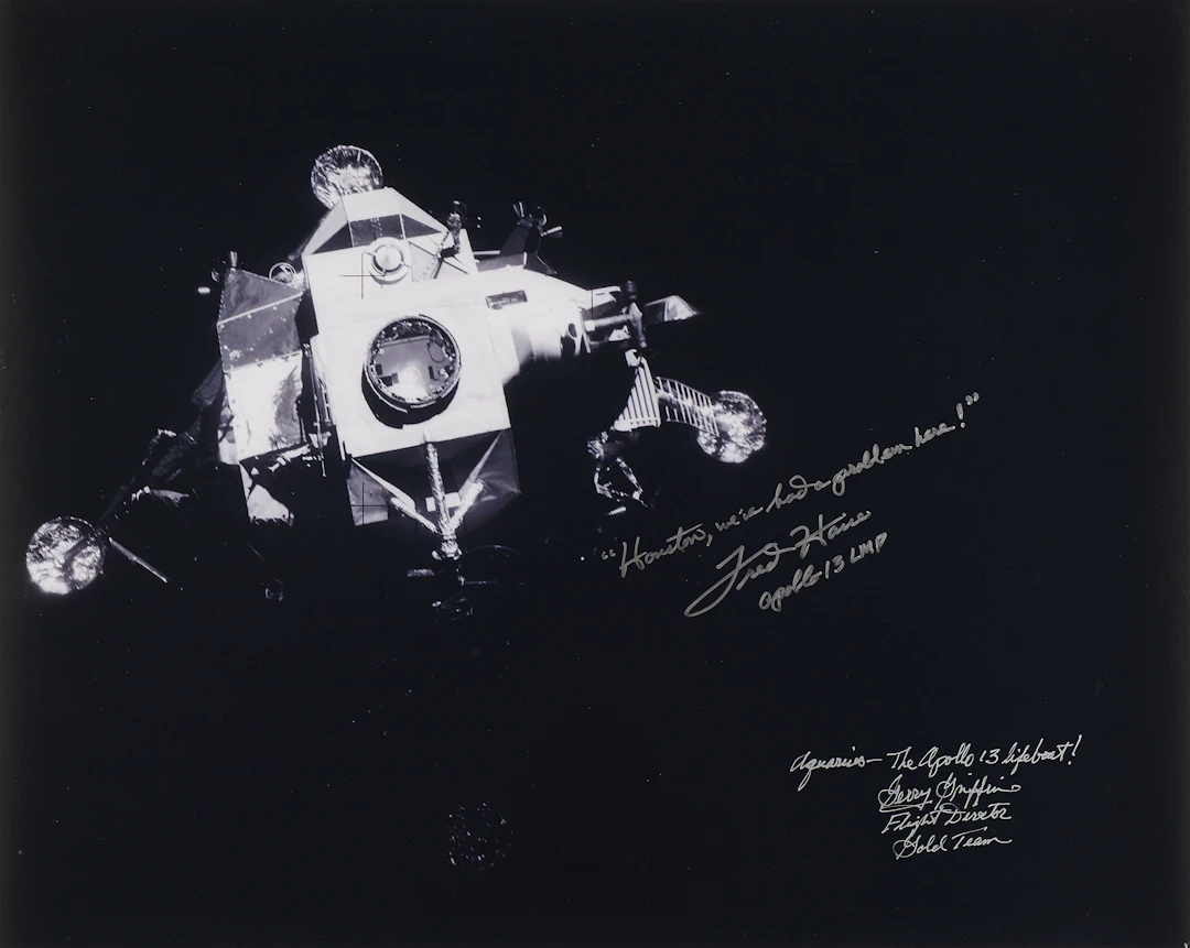 Fred Haise and Gerry Griffin Signed Oversized Photograph