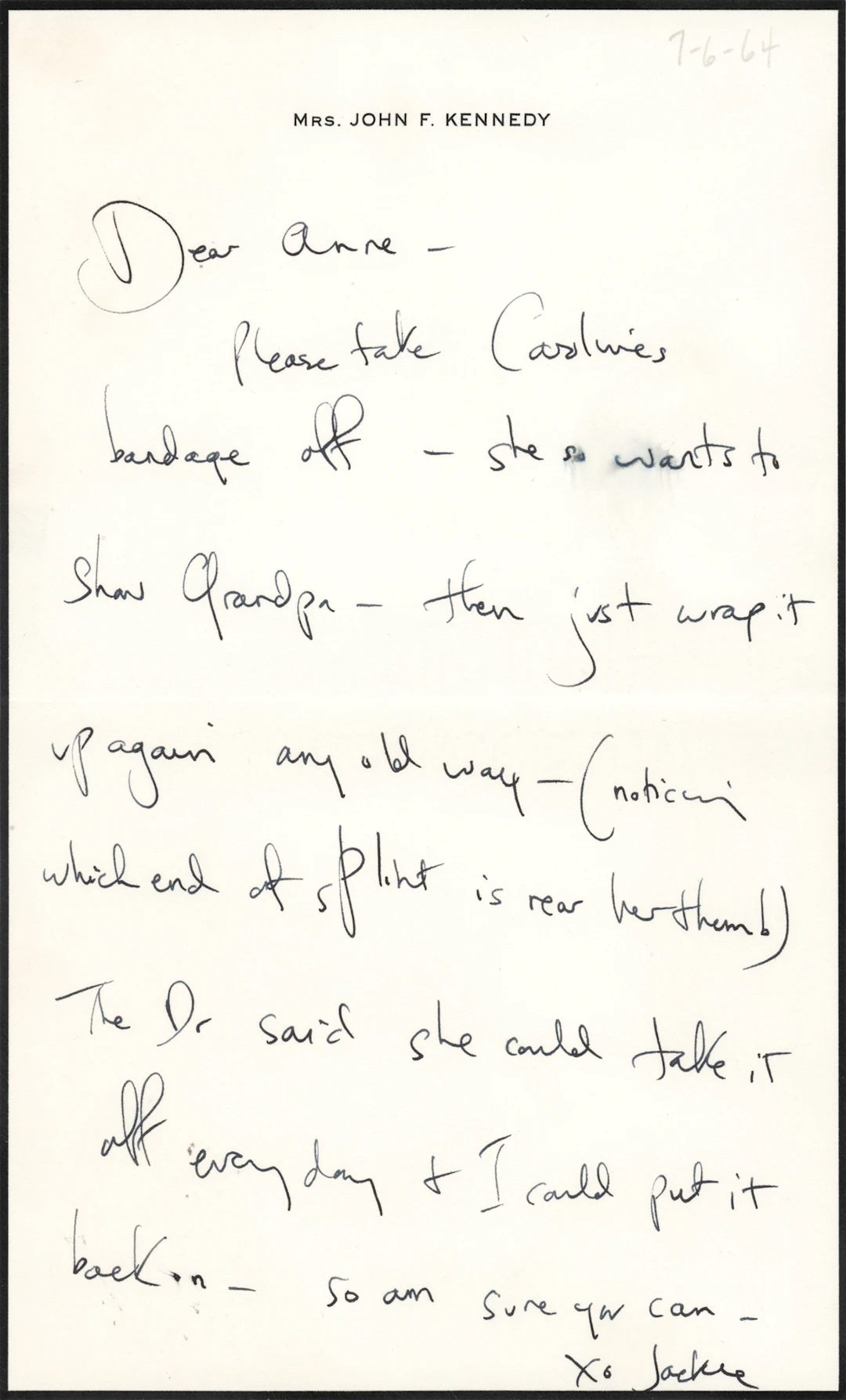 Jacqueline Kennedy Autograph Letter Signed to Cousin-in-Law Ann Gargan