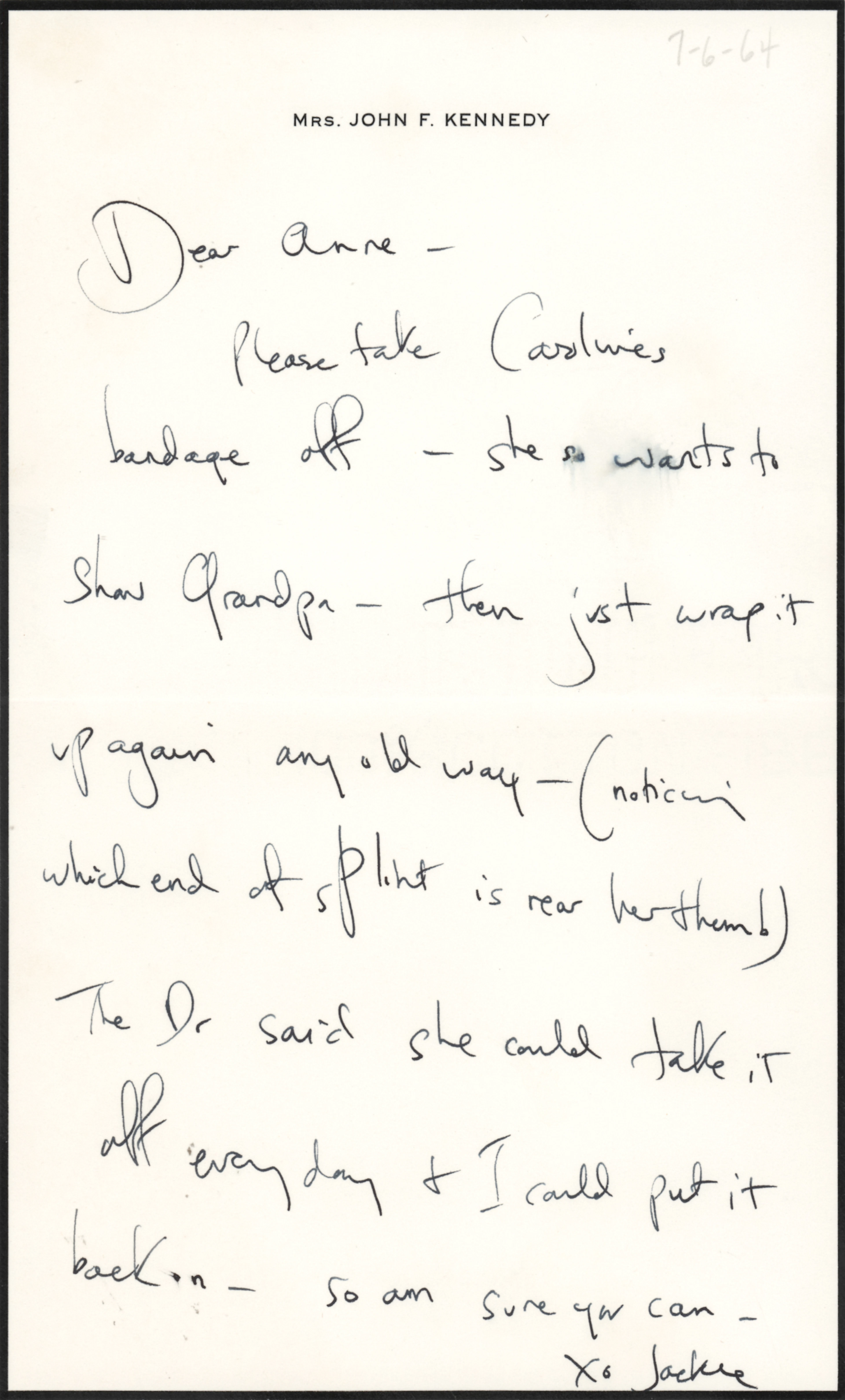 Jacqueline Kennedy Autograph Letter Signed to Cousin-in-Law Ann Gargan