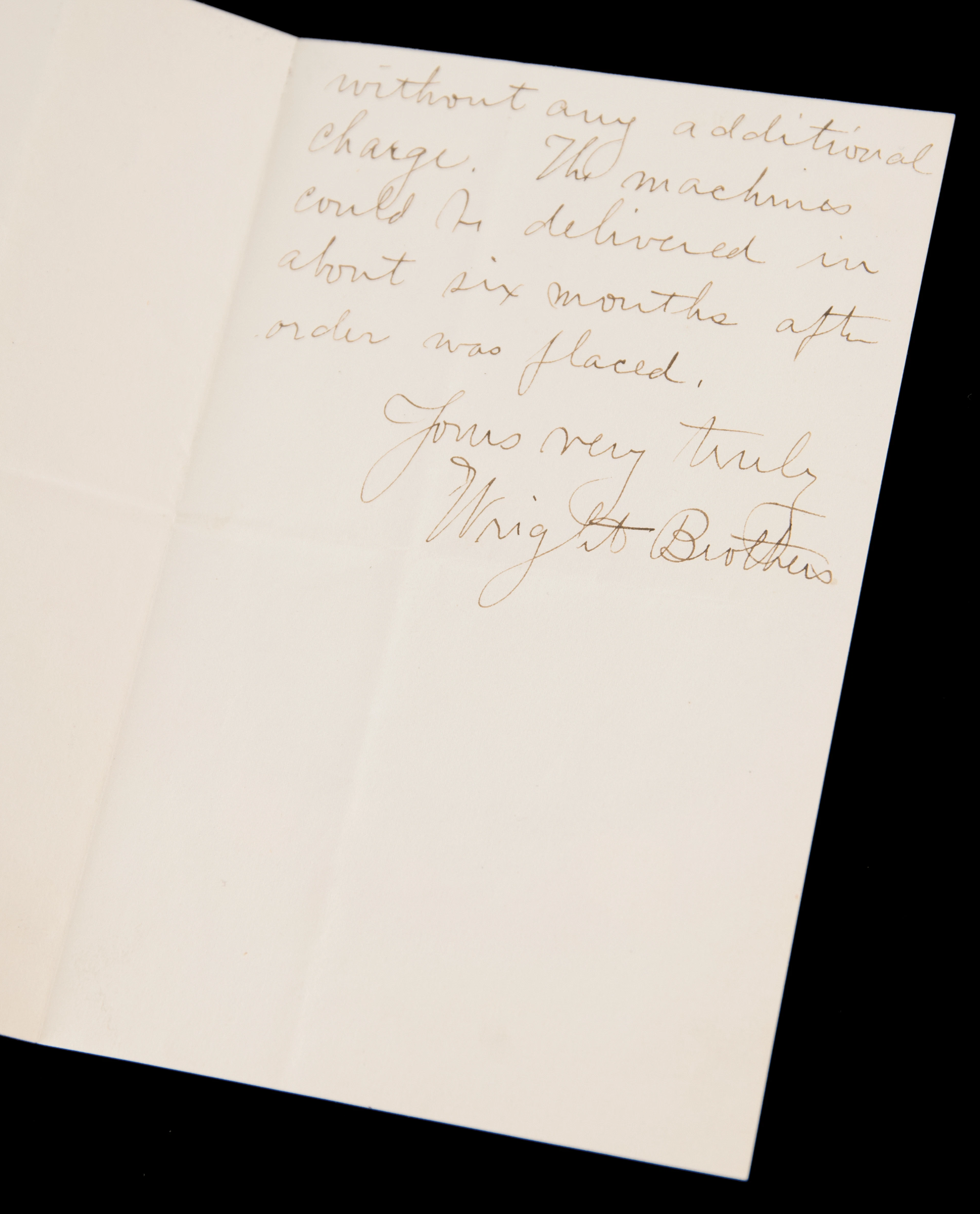 Wilbur Wright Autograph Letter Signed, Outlining Purchase Terms for