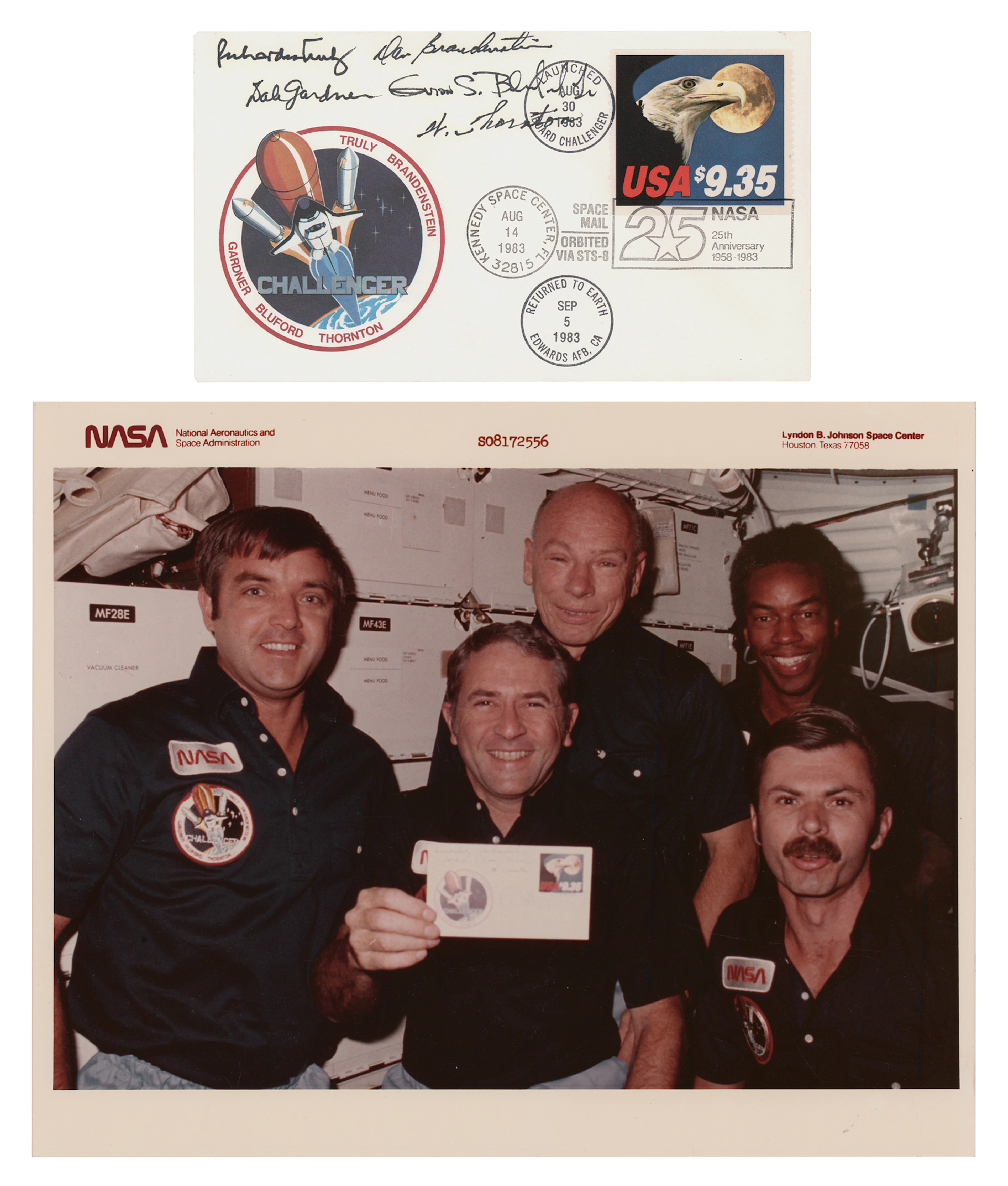 STS-8 Crew-Signed Flown Cover - 1 of 10 Examples - From the Personal