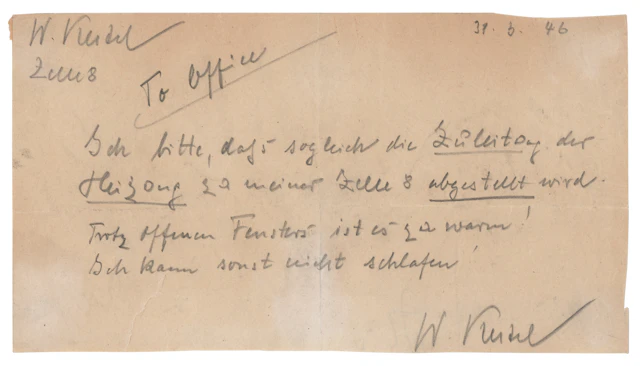 Wilhelm Keitel Autograph Letter Signed Twice from Nuremberg Prison