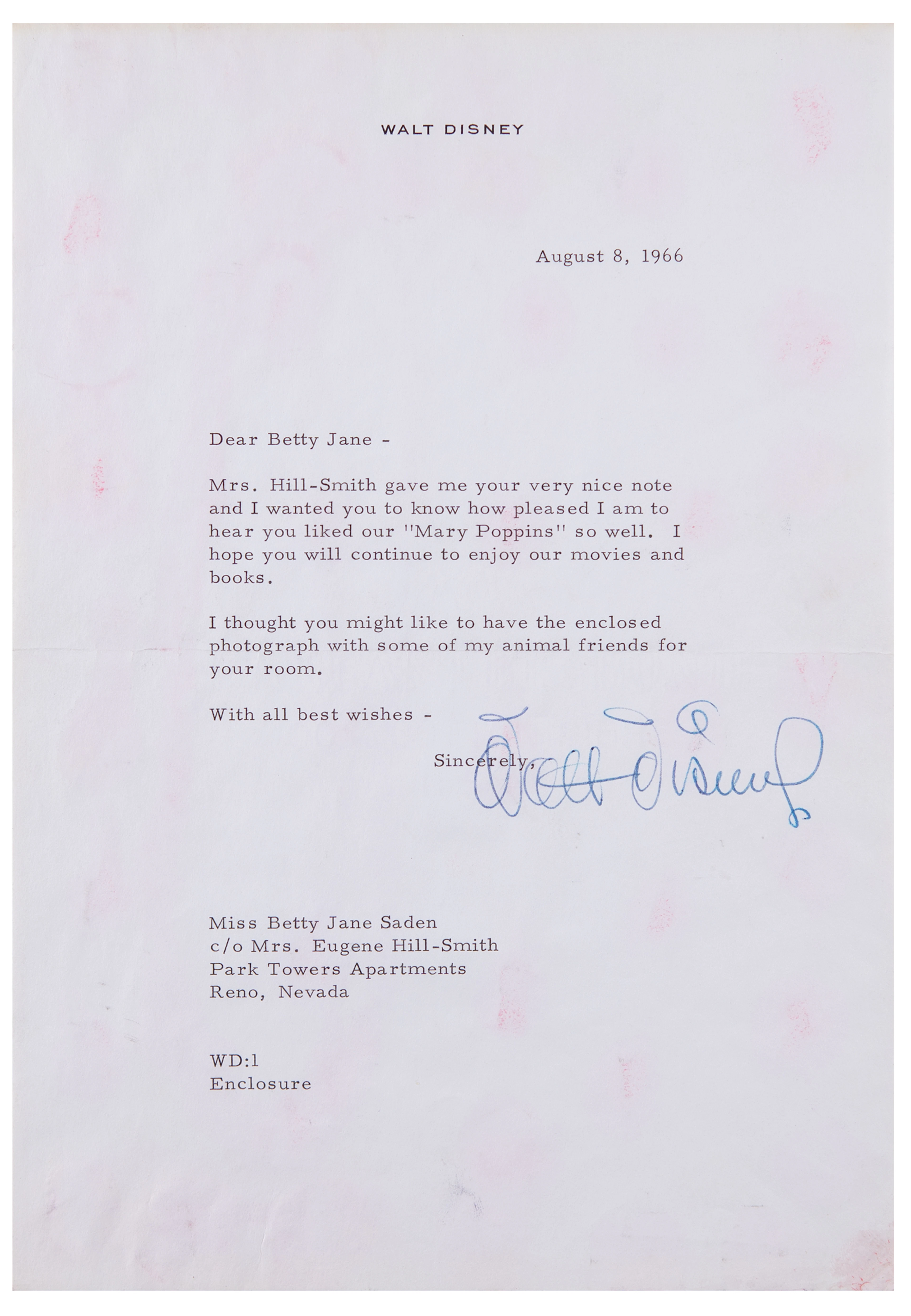 Walt Disney Typed Letter Signed: "I wanted you to know how pleased