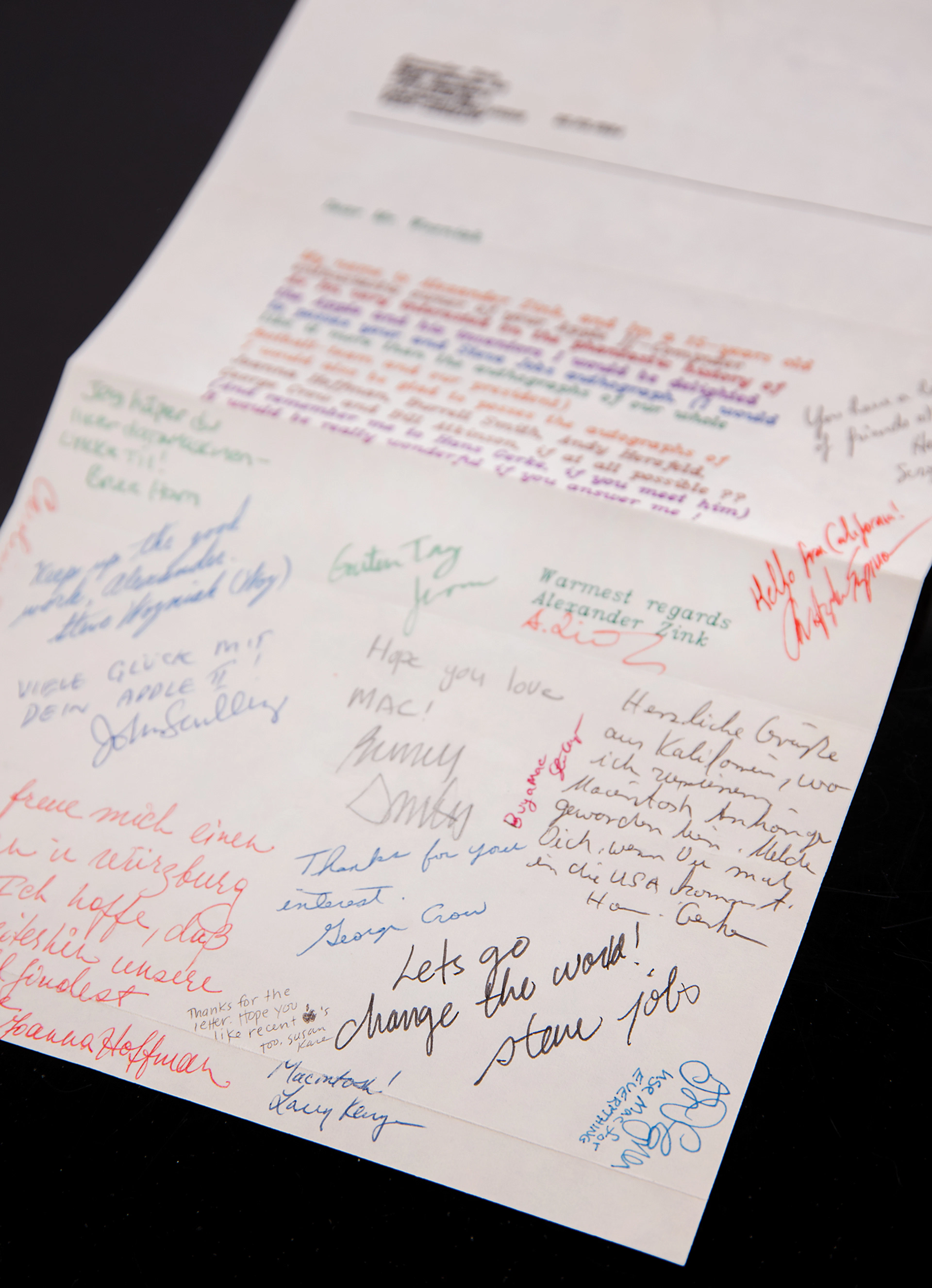 Steve Jobs Signature on 1984 Fan Letter Co-Signed by Steve Wozniak