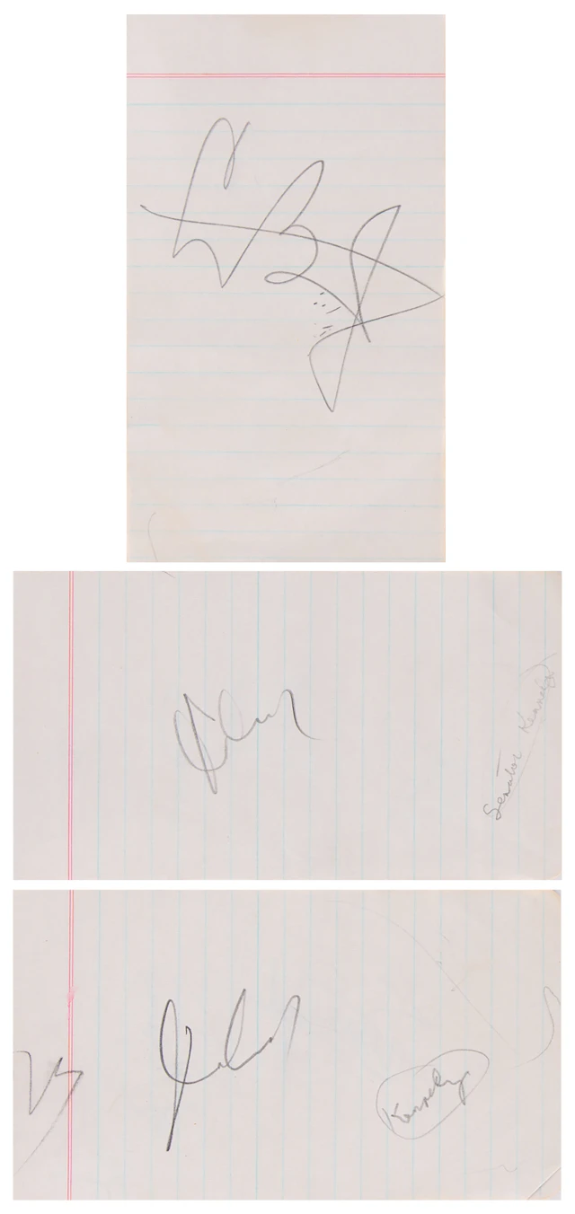 John F. Kennedy Twice-Signed and Lyndon B. Johnson Signed Notebook