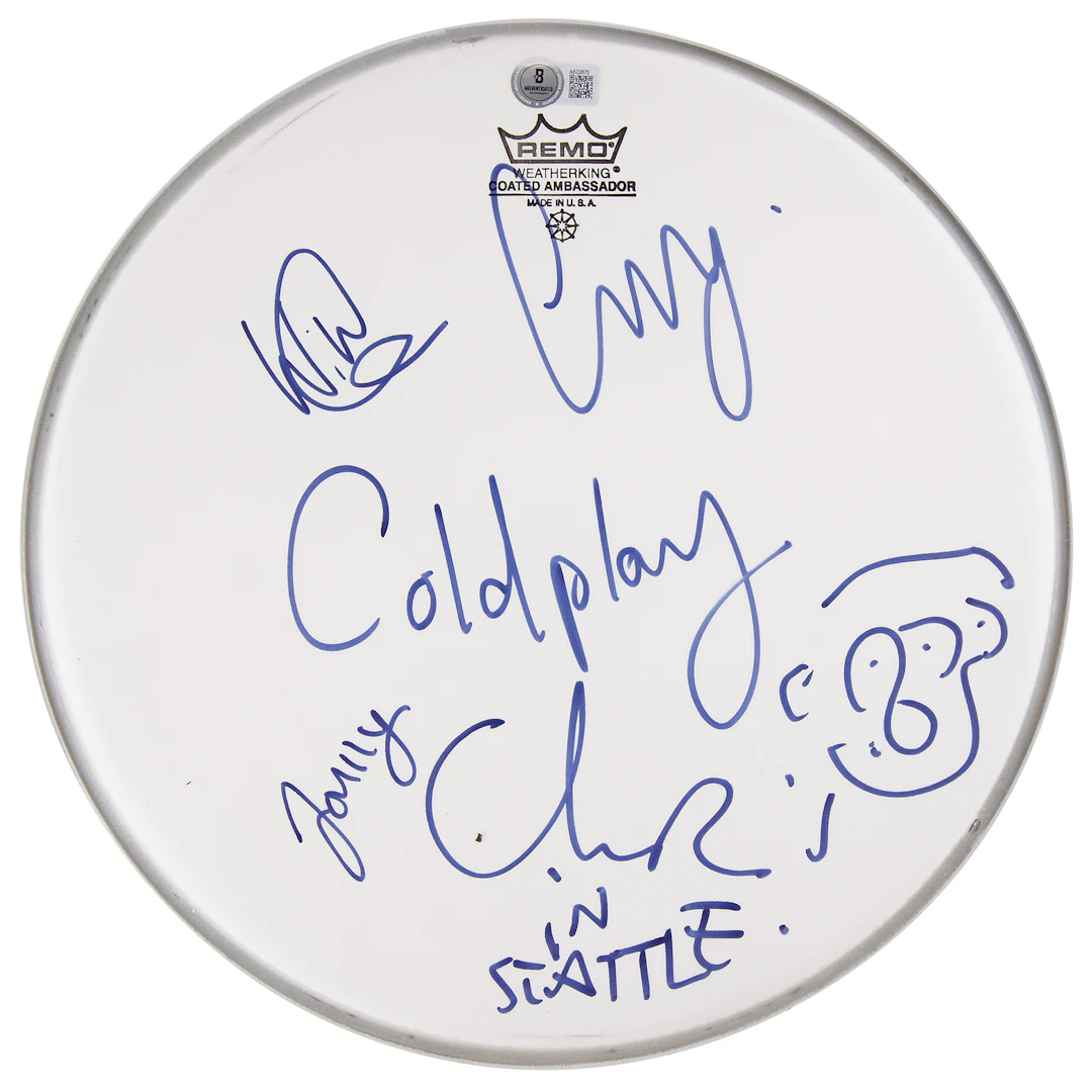 Coldplay Signed Drumhead