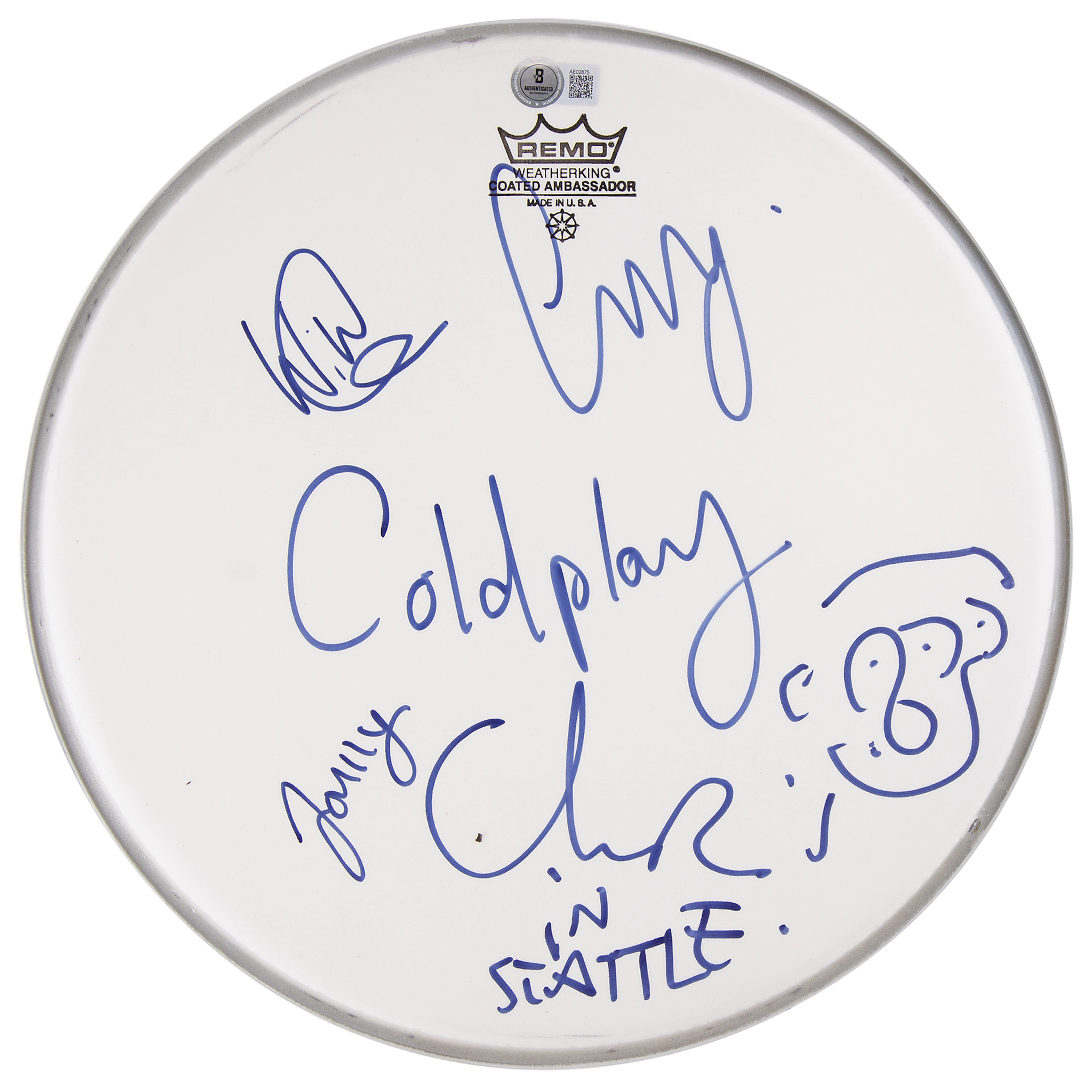 Coldplay Signed Drumhead
