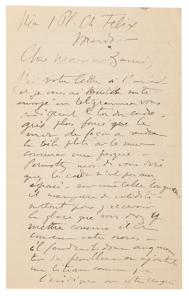 Henri Matisse Autograph Letter Signed, Typed Letter Signed, and Sketch