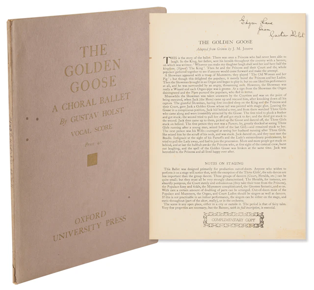 Gustav Holst Signed 1927 ‘The Golden Goose’ Sheet Music Booklet (First Edition)