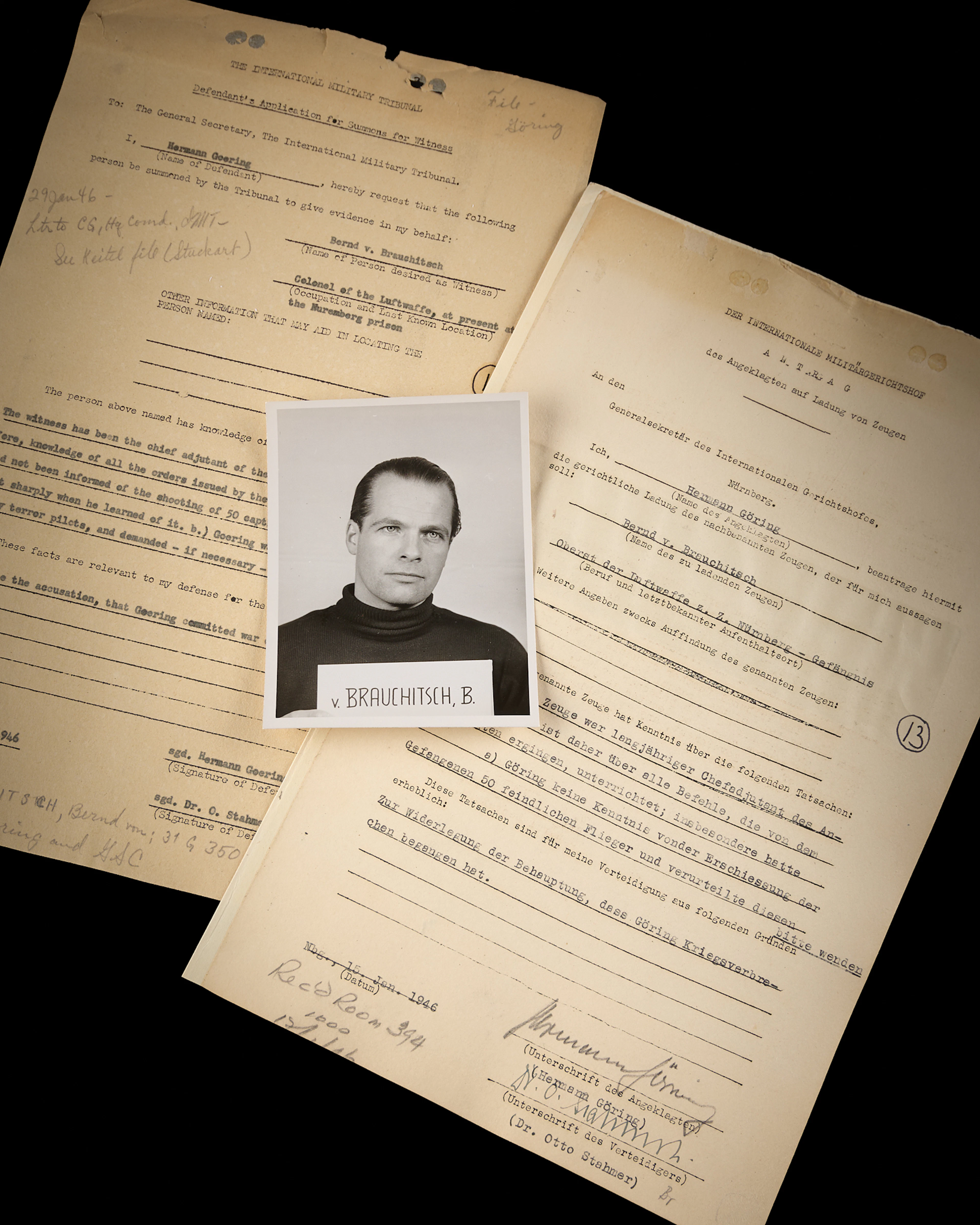 Nuremberg Trials: Hermann Goring Document Signed, Summoning a Witness