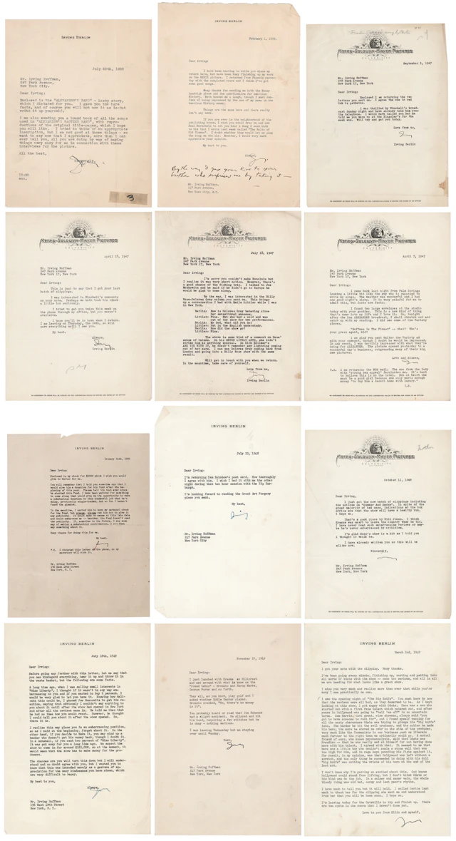 Irving Berlin Archive of (24) Signed Letters, (3) Albums, and (1)